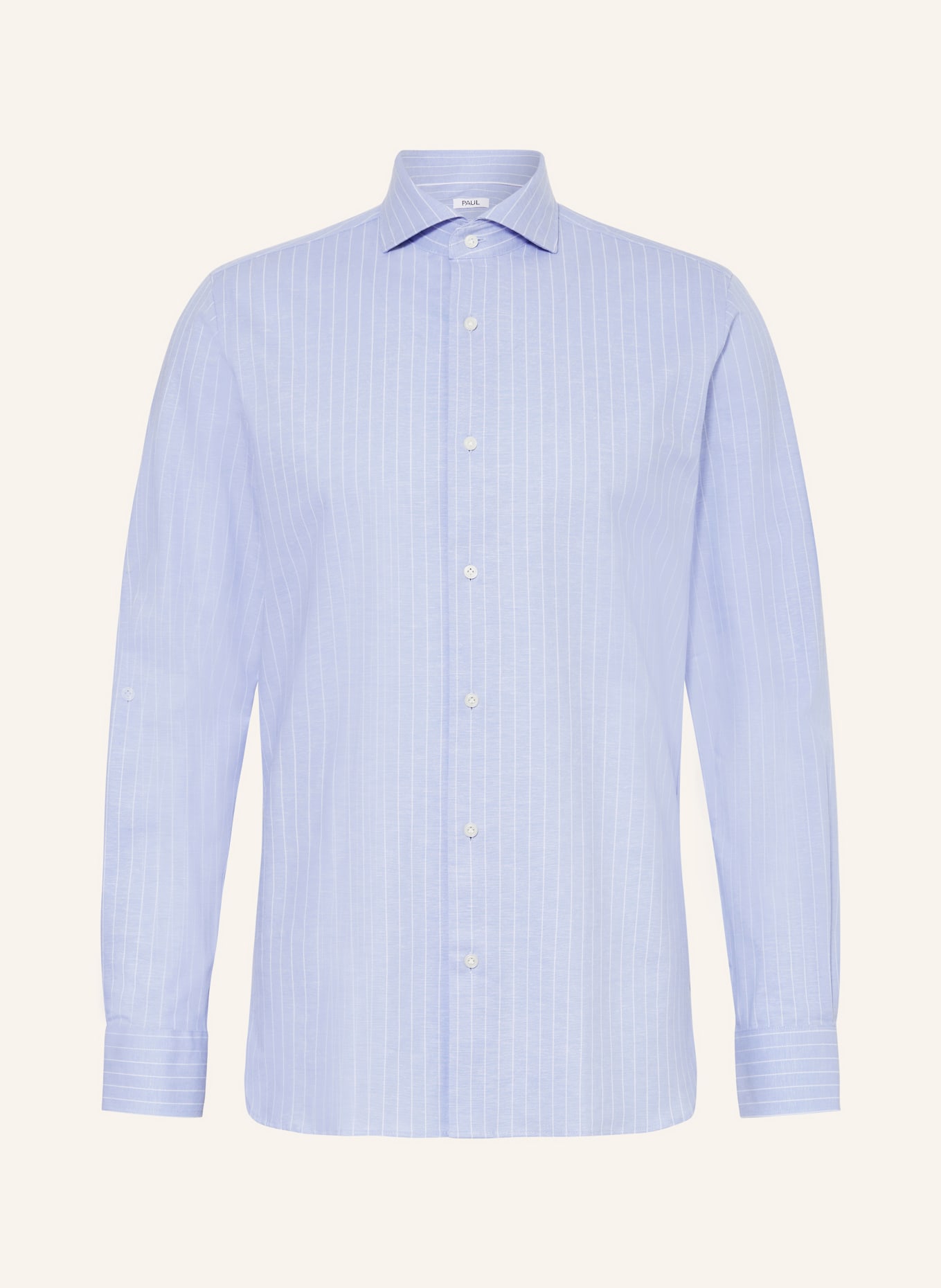 PAUL Shirt slim fit with linen, Color: LIGHT BLUE/ WHITE (Image 1)