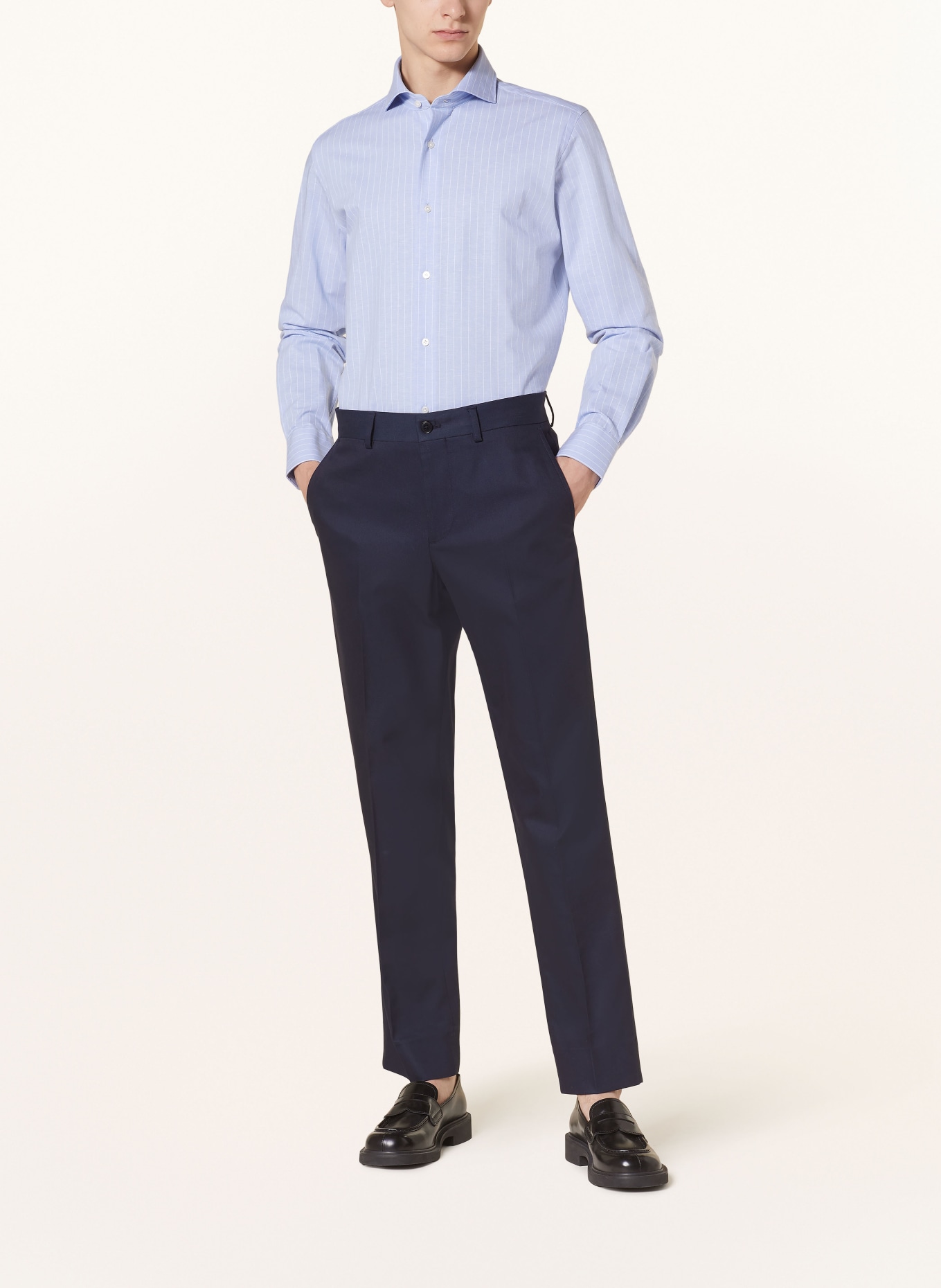 PAUL Shirt slim fit with linen, Color: LIGHT BLUE/ WHITE (Image 2)