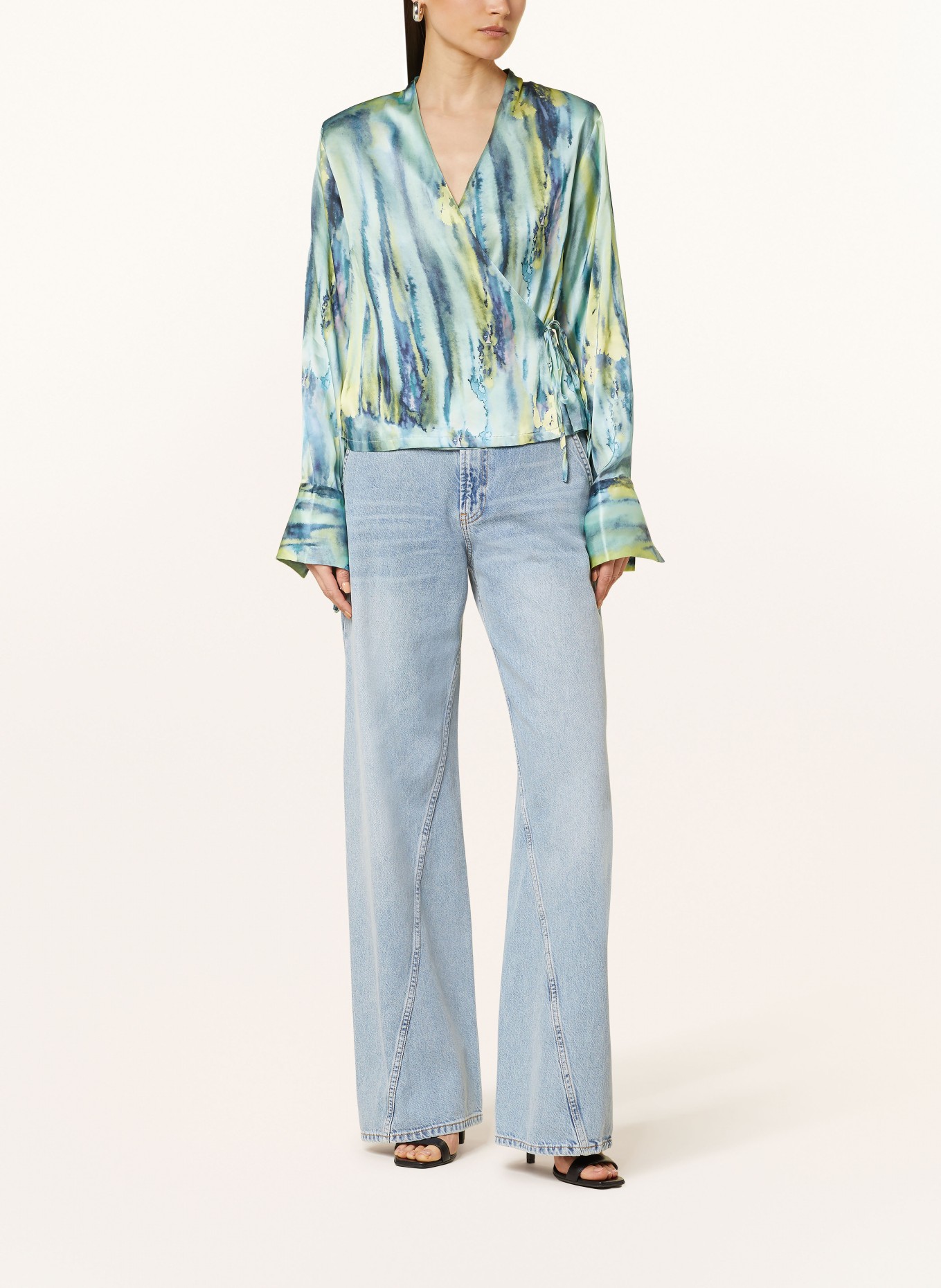 GESTUZ Shirt blouse WALERIEGZ in wrap look, Color: MINT/ BLUE/ YELLOW (Image 2)