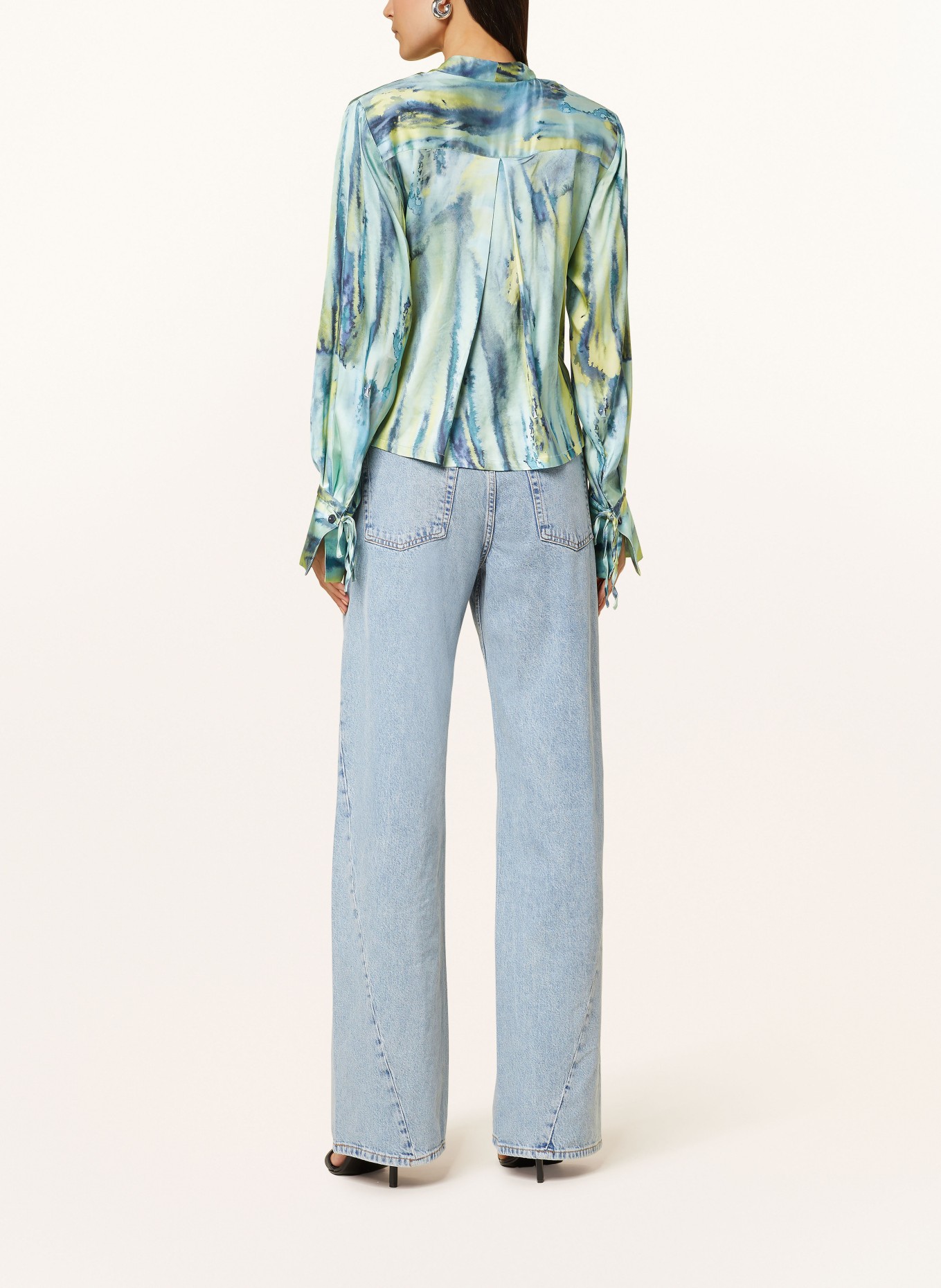 GESTUZ Shirt blouse WALERIEGZ in wrap look, Color: MINT/ BLUE/ YELLOW (Image 3)