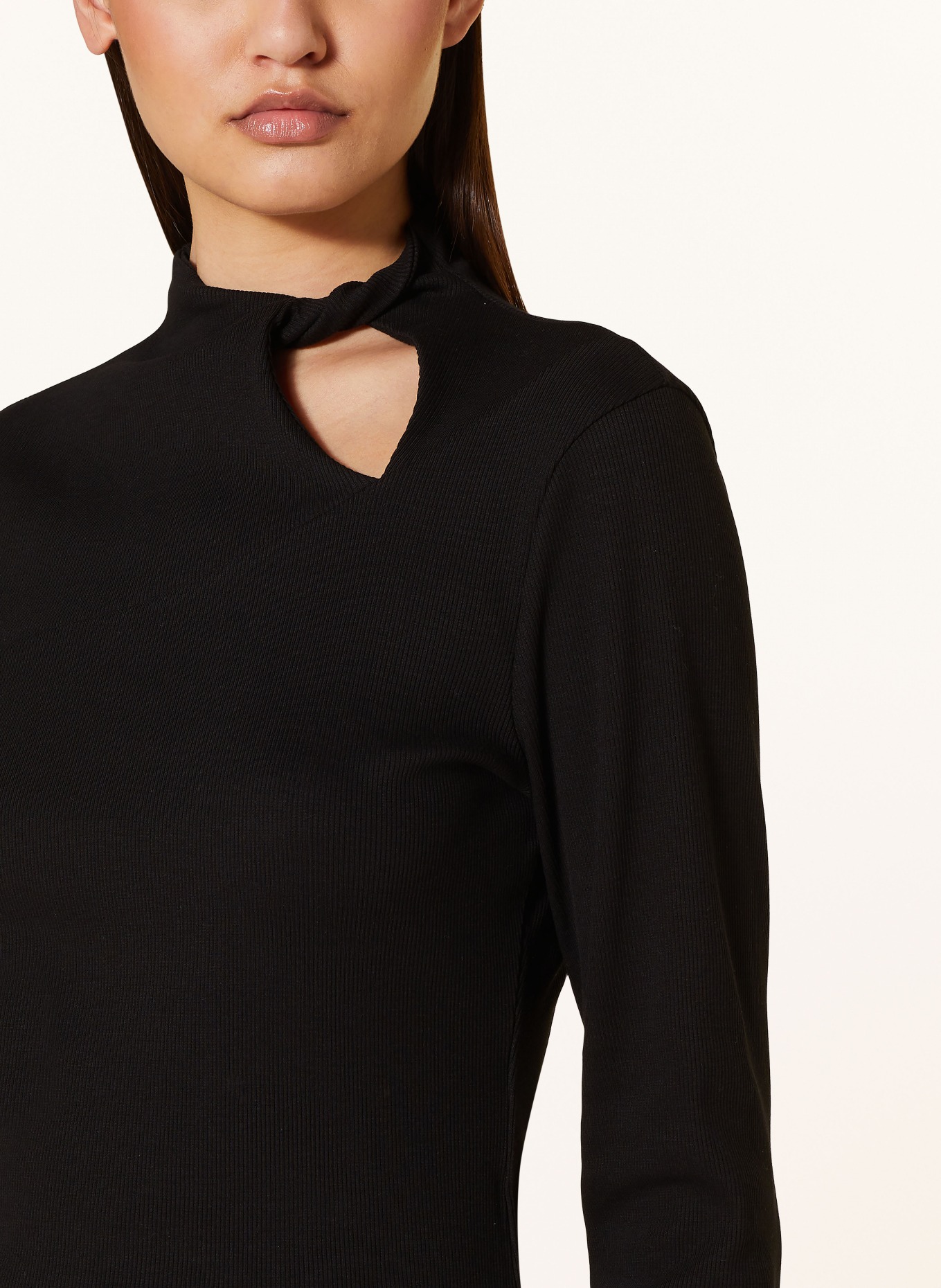 GESTUZ Long sleeve shirt DREWGZ with cut-out, Color: BLACK (Image 4)