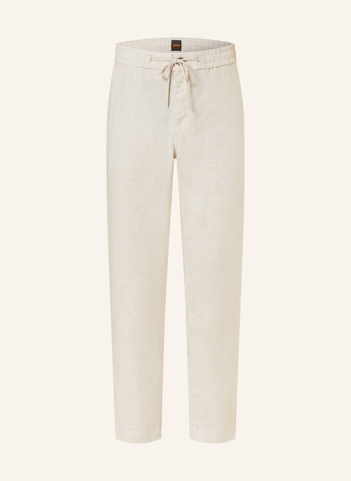 BOSS Chinos SANDERSON tapered fit with linen, Color: BEIGE (Image 1)