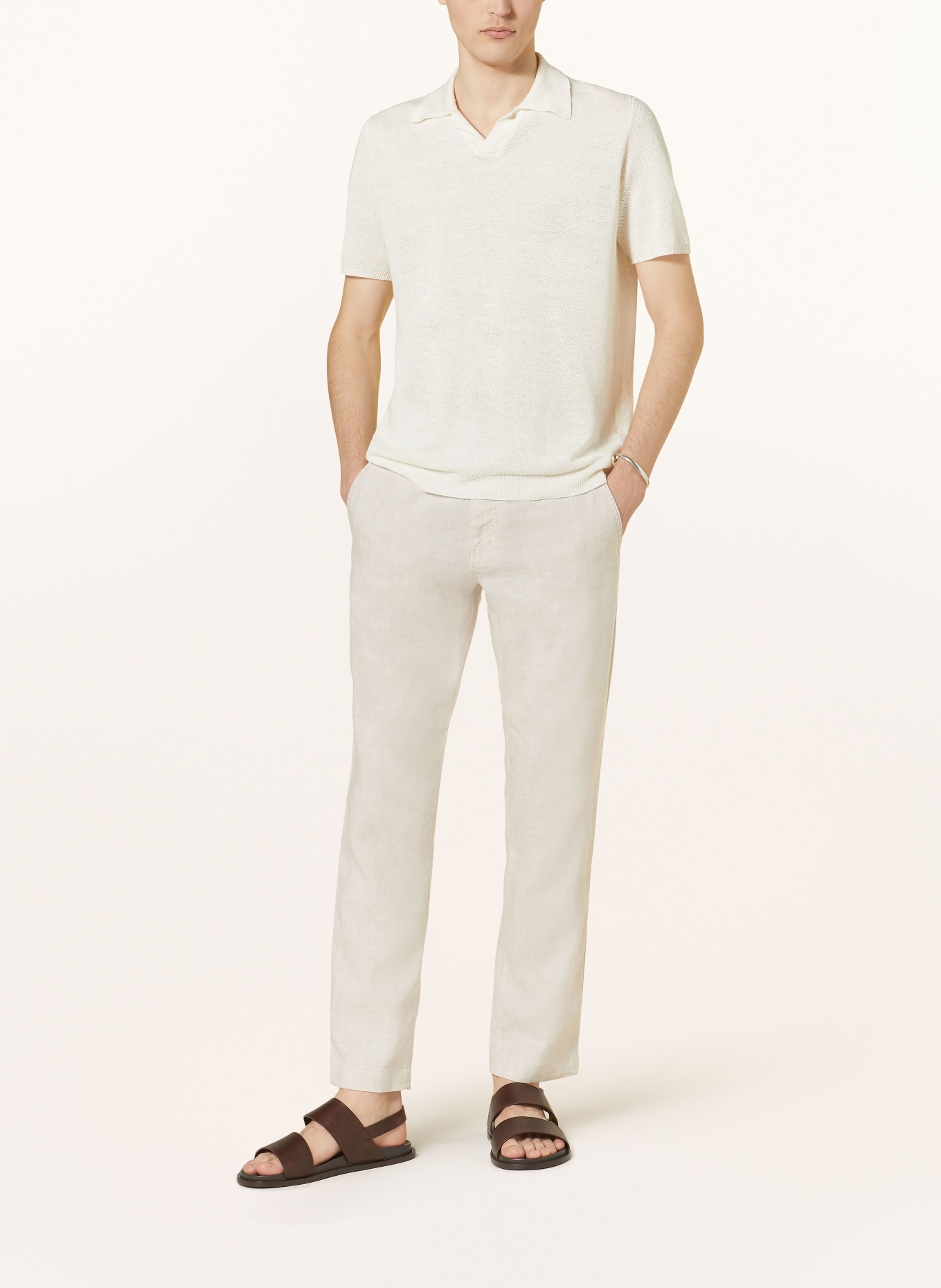 BOSS Chinos SANDERSON tapered fit with linen, Color: BEIGE (Image 2)