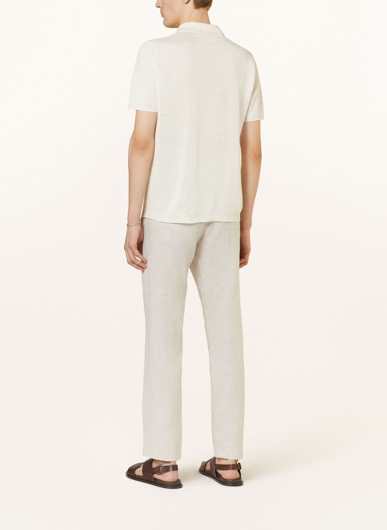 BOSS Chinos SANDERSON tapered fit with linen, Color: BEIGE (Image 3)