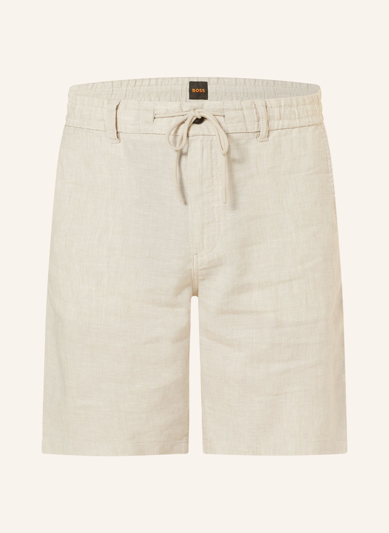 BOSS Chino shorts tapered fit with linen, Color: BEIGE (Image 1)