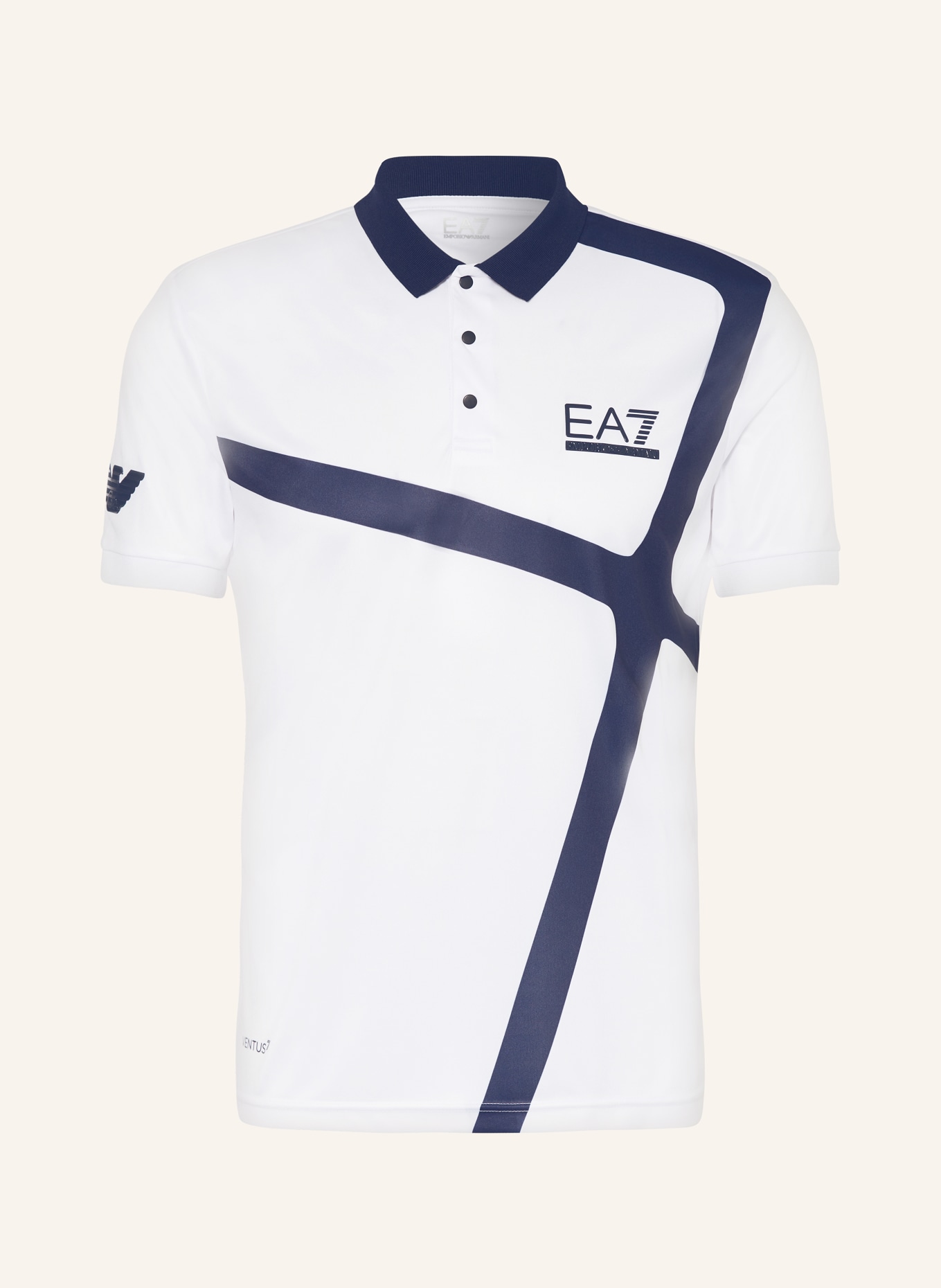 EA7 EMPORIO ARMANI Funktions-Poloshirt PRO, Farbe: WEISS/ DUNKELBLAU (Bild 1)