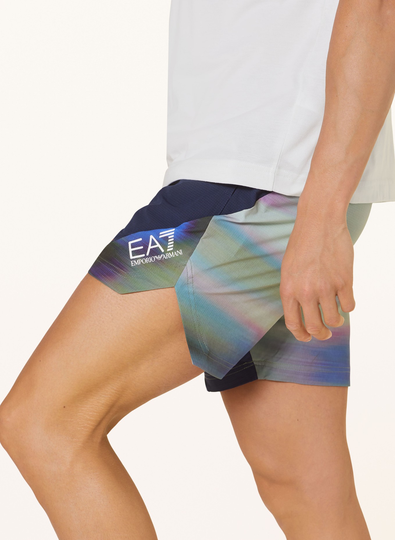 EA7 EMPORIO ARMANI Tennis shorts PRO, Color: DARK BLUE/ MINT (Image 5)