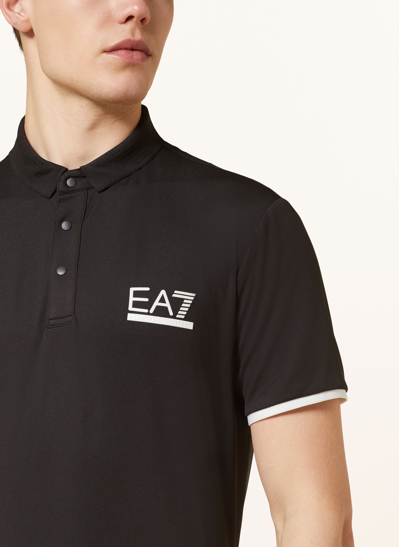 EA7 EMPORIO ARMANI Performance polo shirt PRO, Color: BLACK (Image 4)
