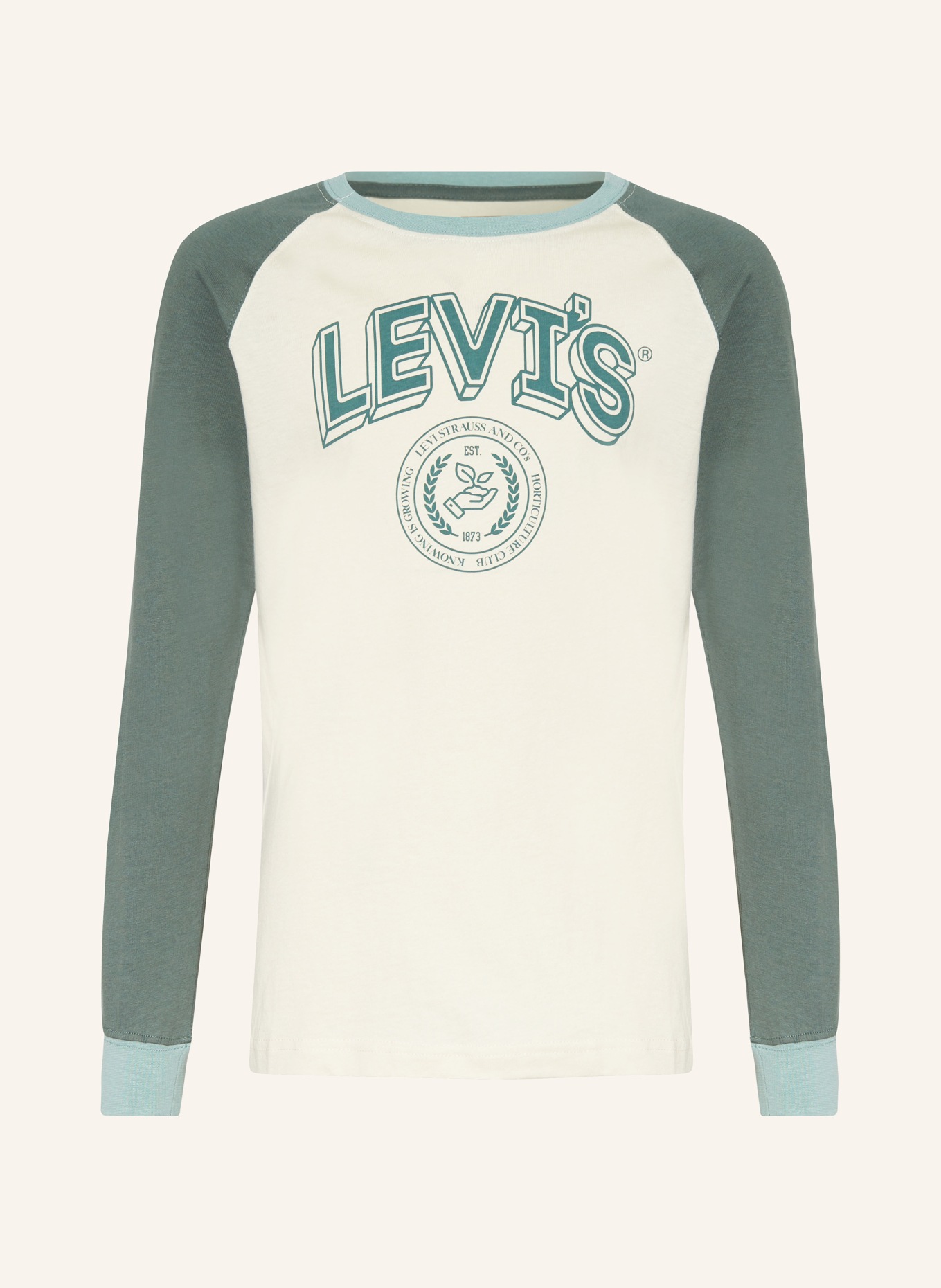 Levi's® Tričko s dlouhým rukávem BIRCH, Barva: KRÉMOVÁ/ ZELENÁ (Obrázek 1)