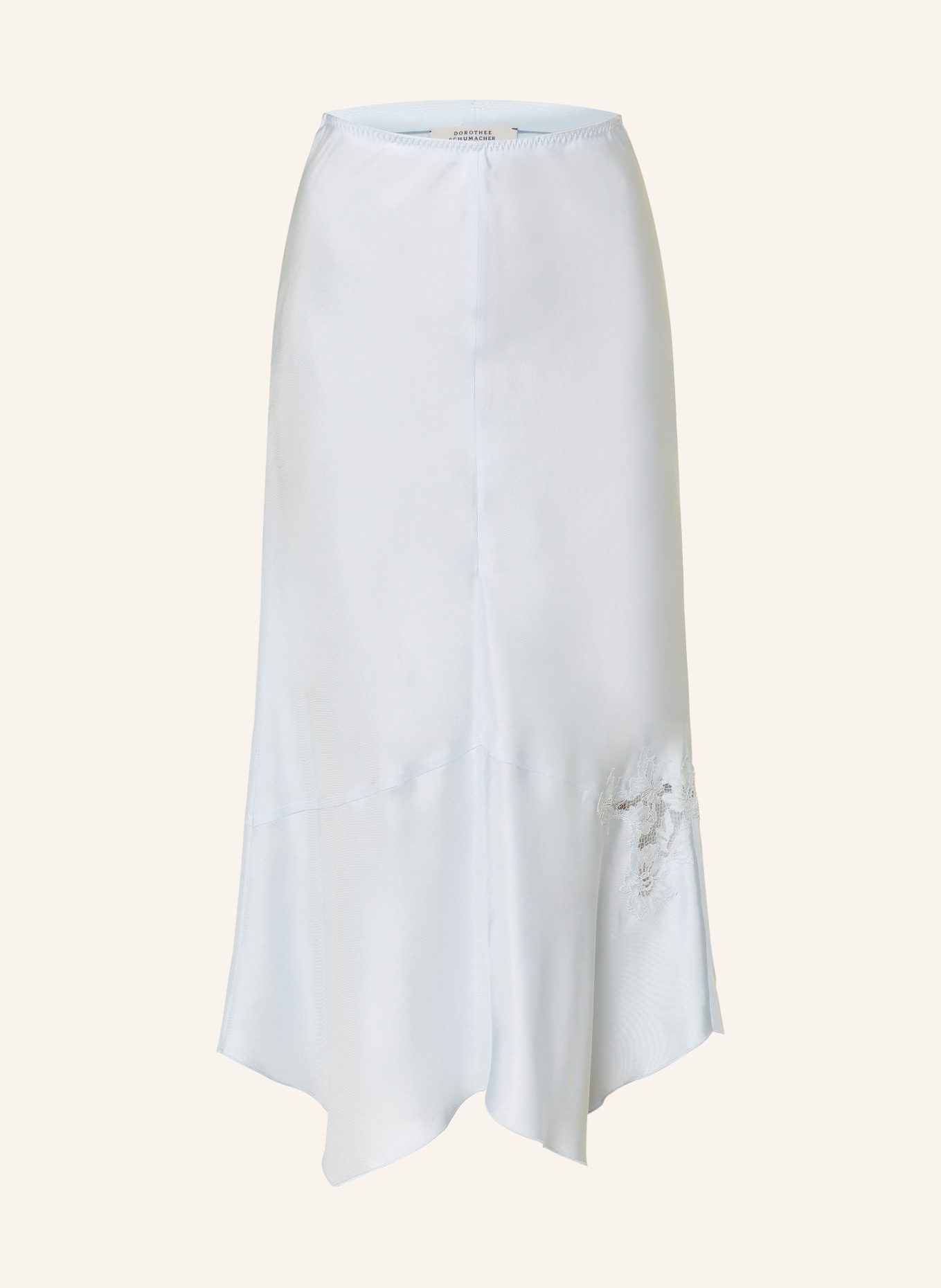 DOROTHEE SCHUMACHER Silk skirt SENSUAL COOLNESS with lace, Color: LIGHT BLUE (Image 1)