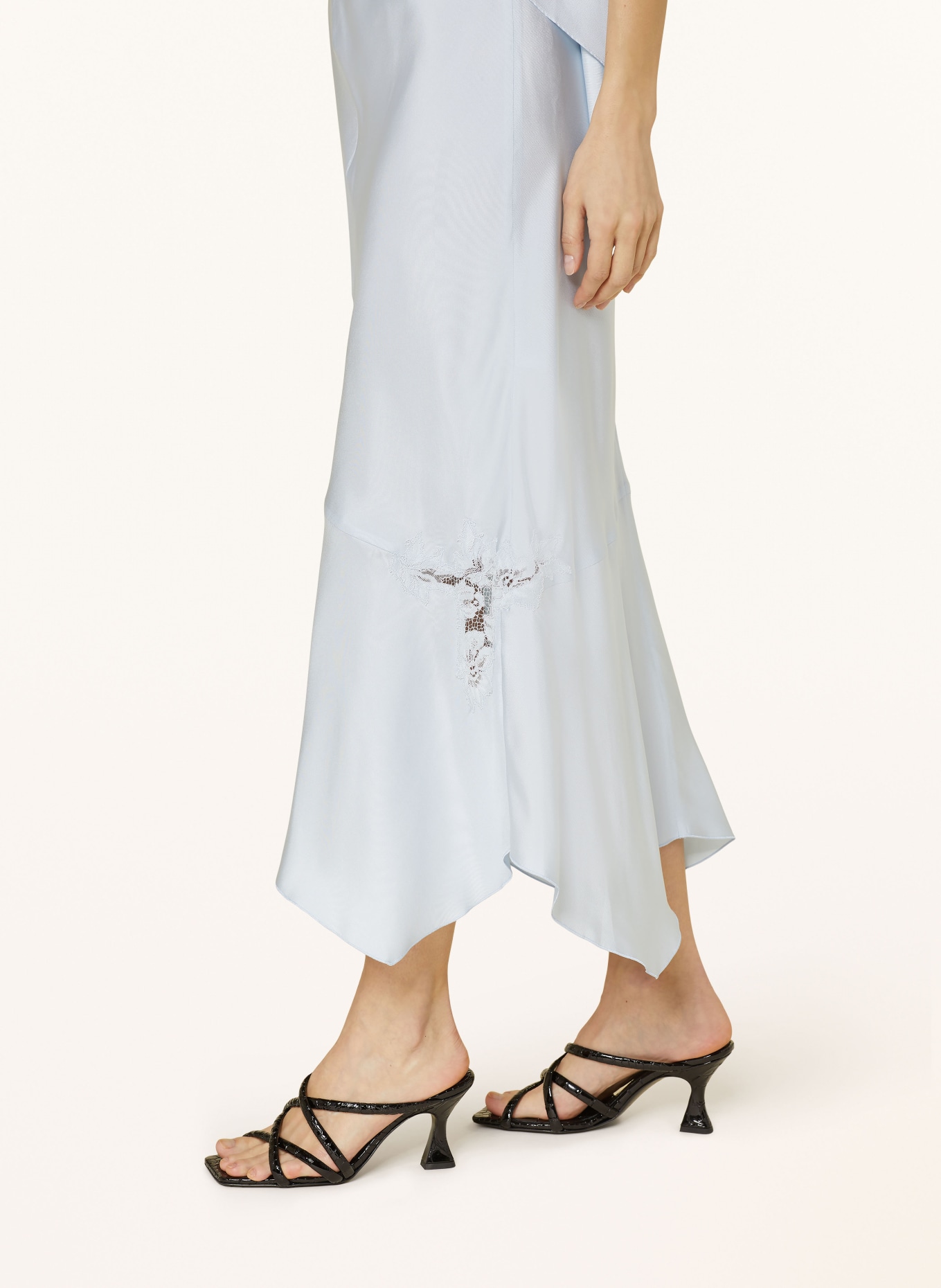 DOROTHEE SCHUMACHER Silk skirt SENSUAL COOLNESS with lace, Color: LIGHT BLUE (Image 4)