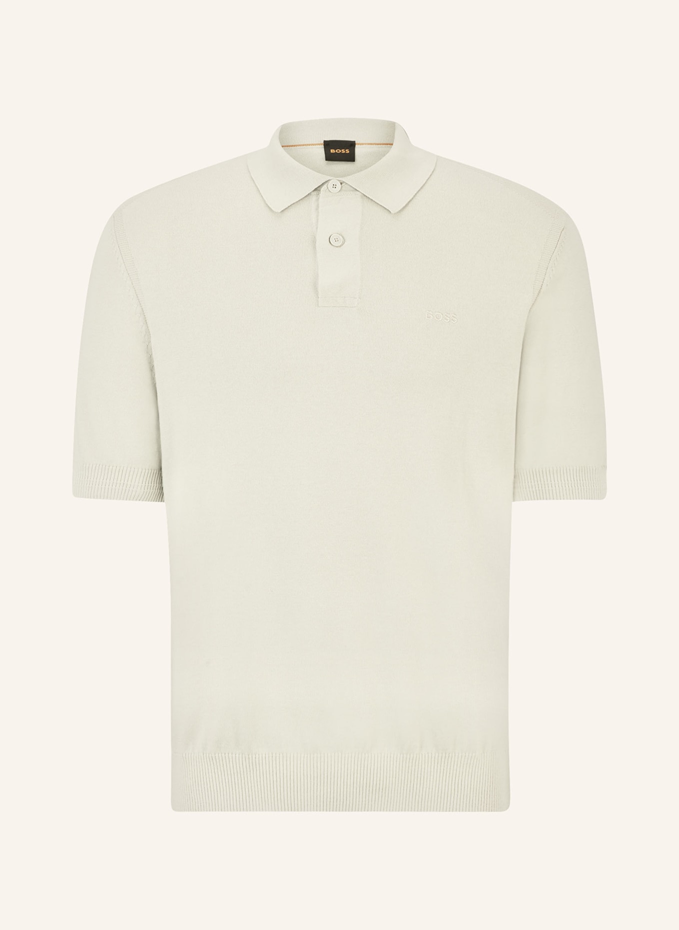 BOSS Knitted polo shirt ASAC, Color: BEIGE (Image 1)