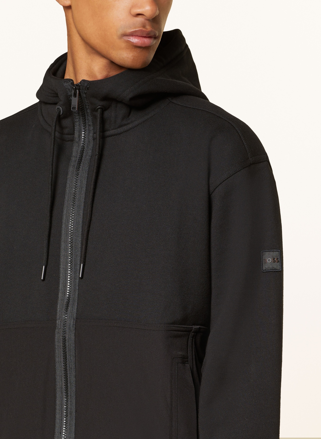 BOSS Sweat jacket ZEBRIDHOOD, Color: BLACK (Image 4)
