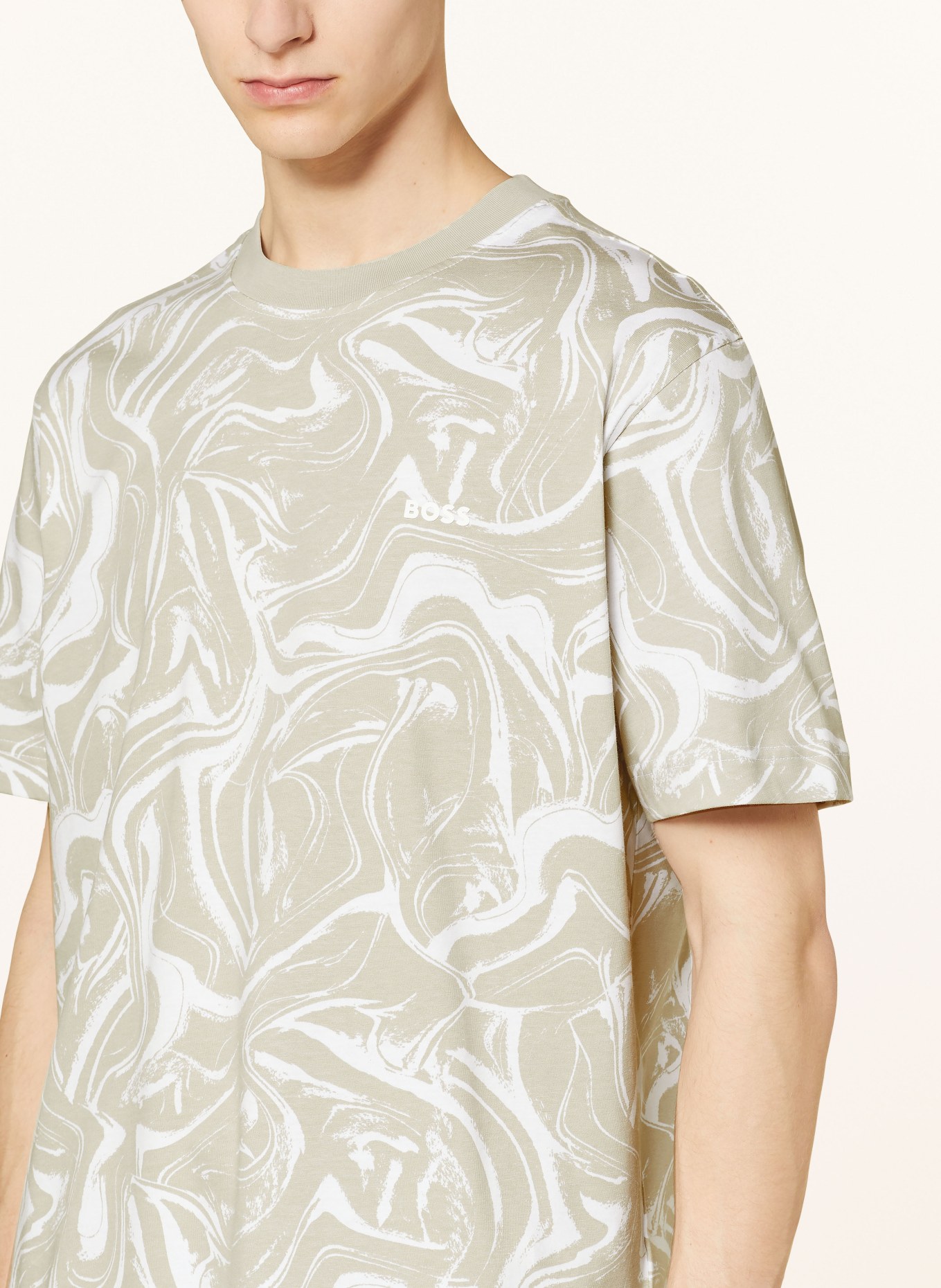 BOSS T-Shirt OCEAN, Farbe: OLIV/ ECRU (Bild 4)