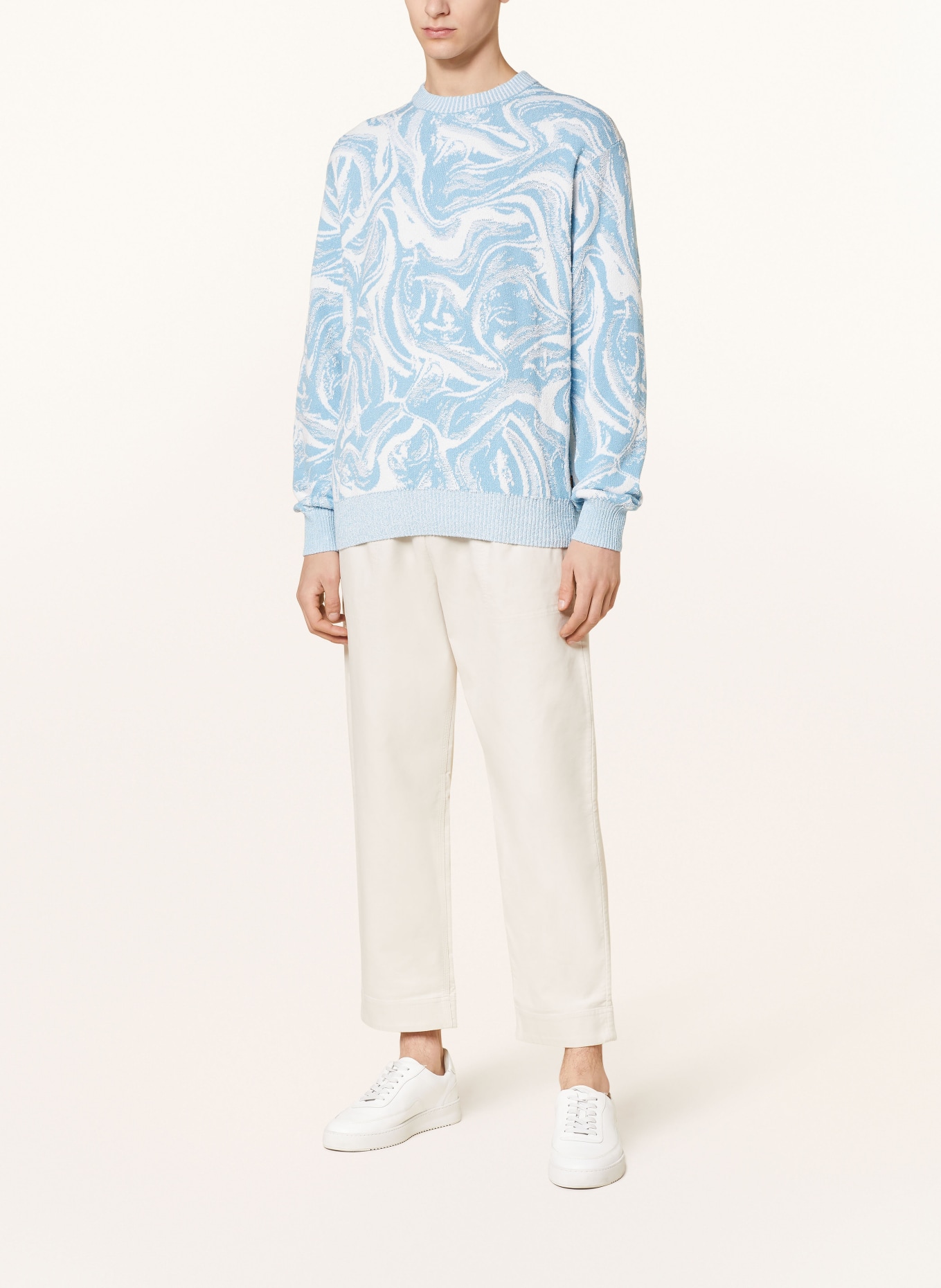 BOSS Sweater KILIAM, Color: LIGHT BLUE/ WHITE (Image 2)