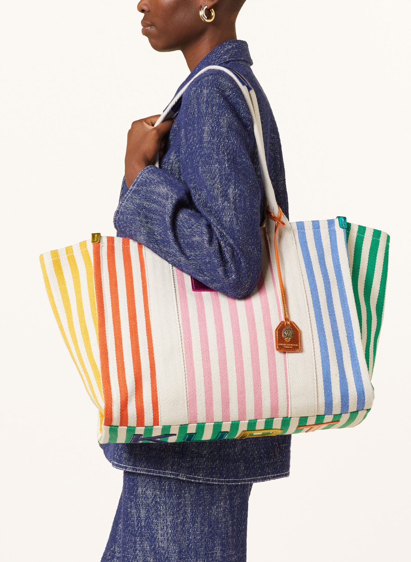 KURT GEIGER Shopper SOUTHBANK, Color: ECRU/ PINK/ ORANGE (Image 5)