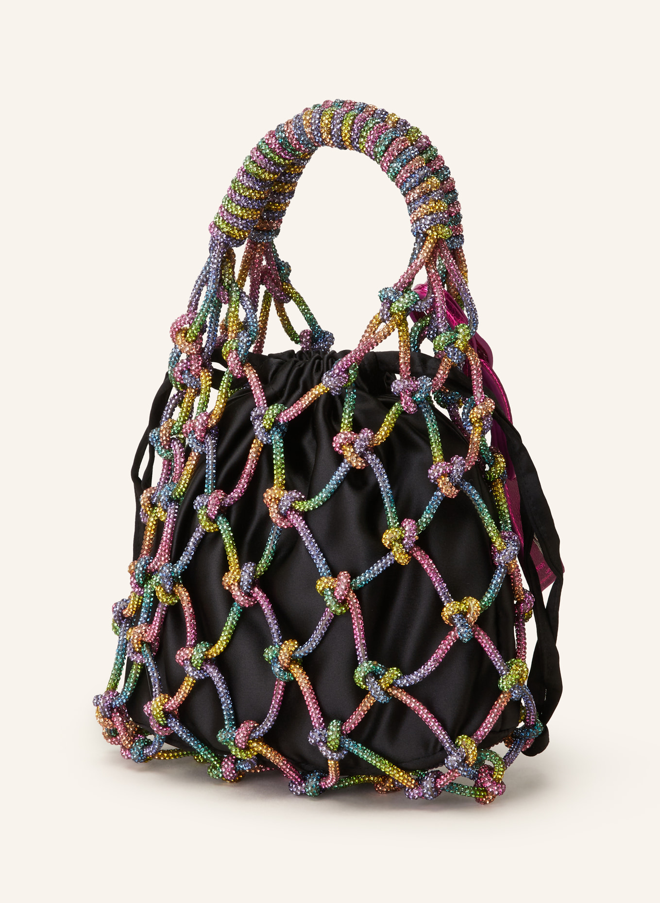 KURT GEIGER Handtasche mit Schmucksteinen, Farbe: PINK/ GELB/ SCHWARZ (Bild 2)
