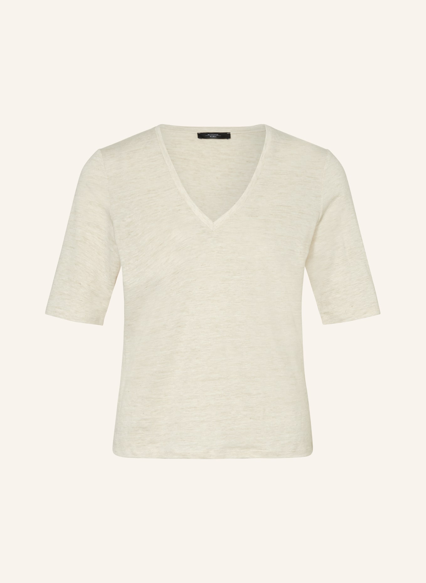 WEEKEND MaxMara T-shirt BRUNATE in linen, Color: CREAM (Image 1)