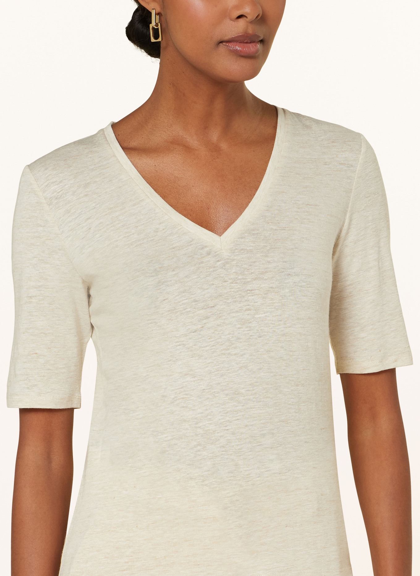 WEEKEND MaxMara T-shirt BRUNATE in linen, Color: CREAM (Image 4)