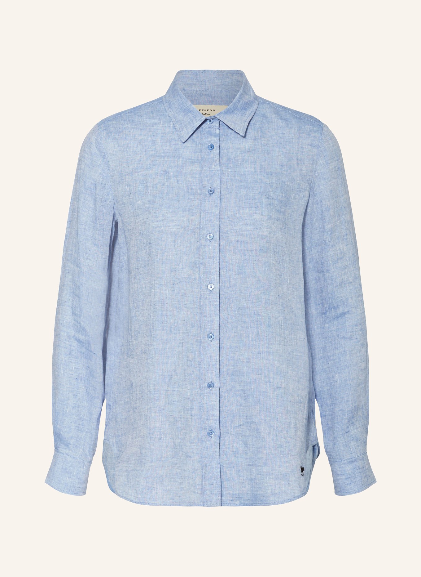 WEEKEND MaxMara Shirt blouse WERNER made of linen, Color: BLUE (Image 1)