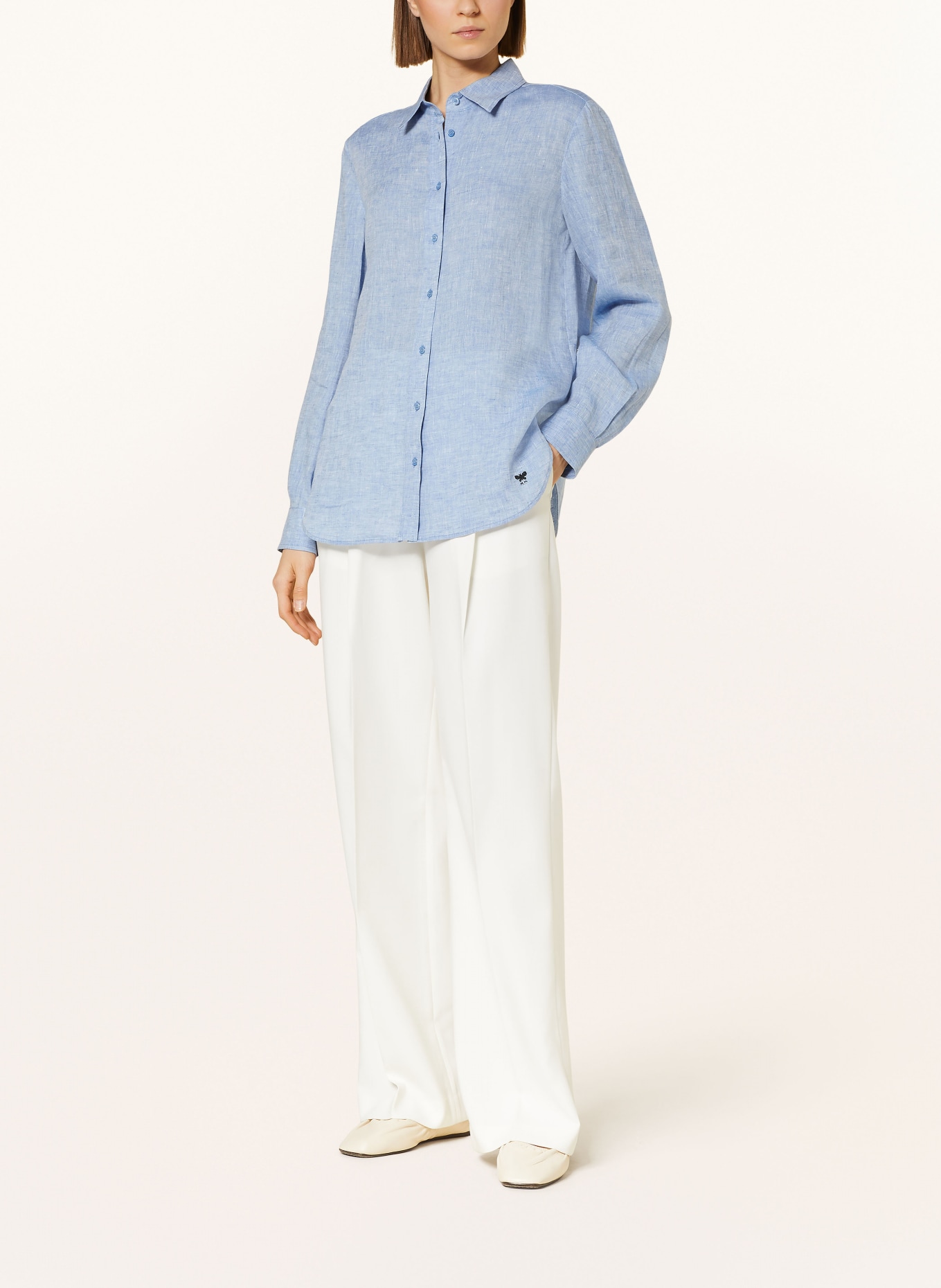 WEEKEND MaxMara Shirt blouse WERNER made of linen, Color: BLUE (Image 2)