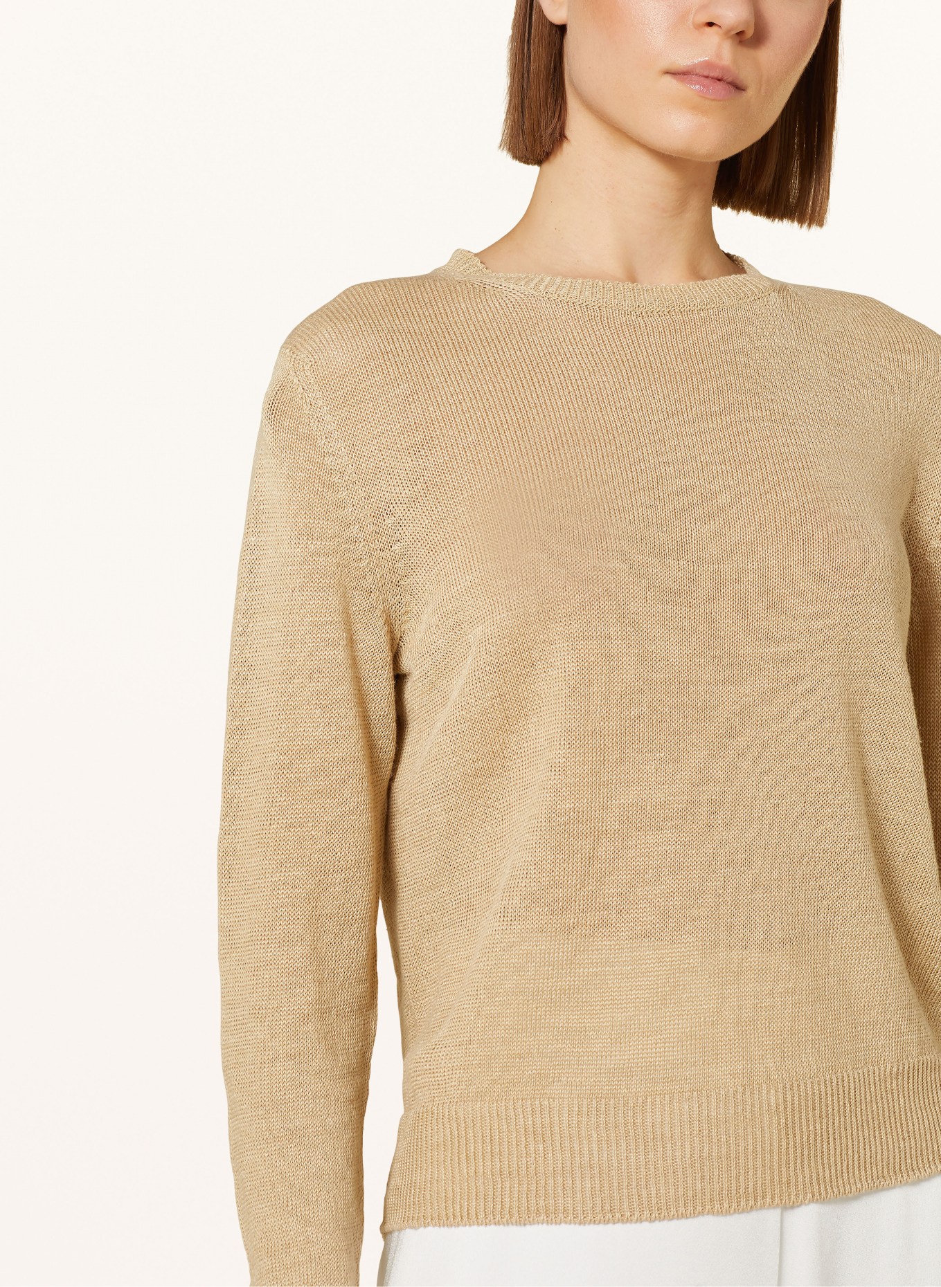 WEEKEND MaxMara Linen sweater ATZECO, Color: BEIGE (Image 4)