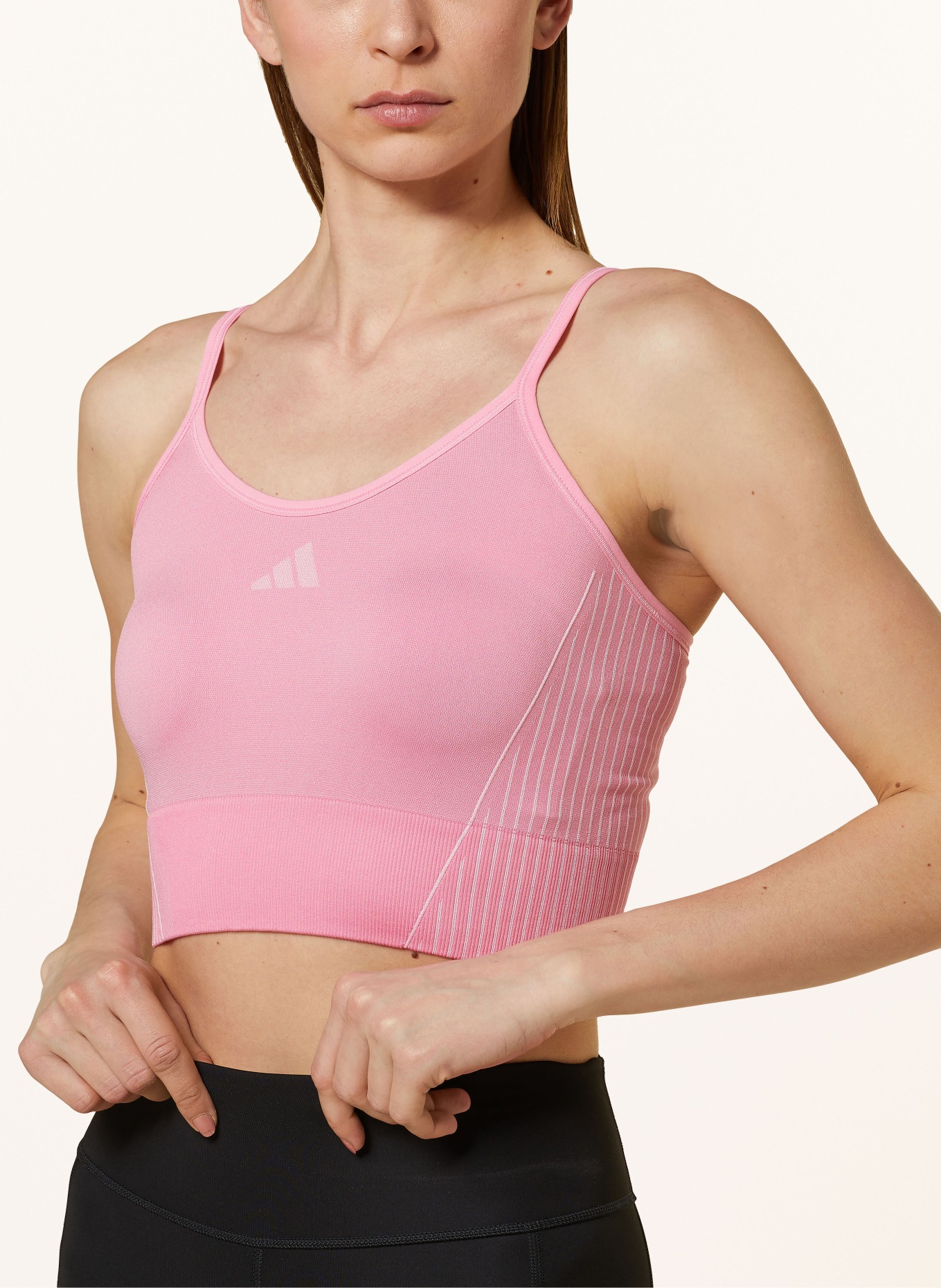 adidas Cropped top CAMISOLE, Color: PINK/ LIGHT PINK (Image 4)