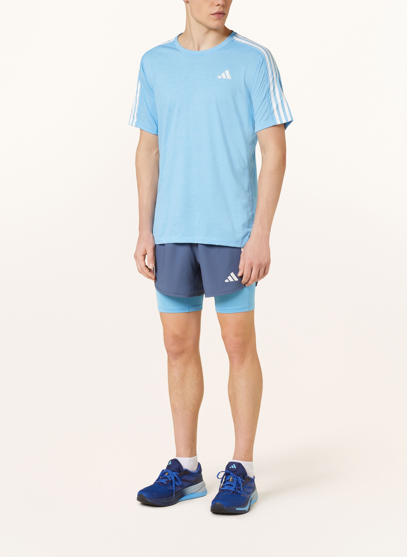 adidas Running shirt OWN THE RUN 3, Color: TURQUOISE/ WHITE (Image 2)