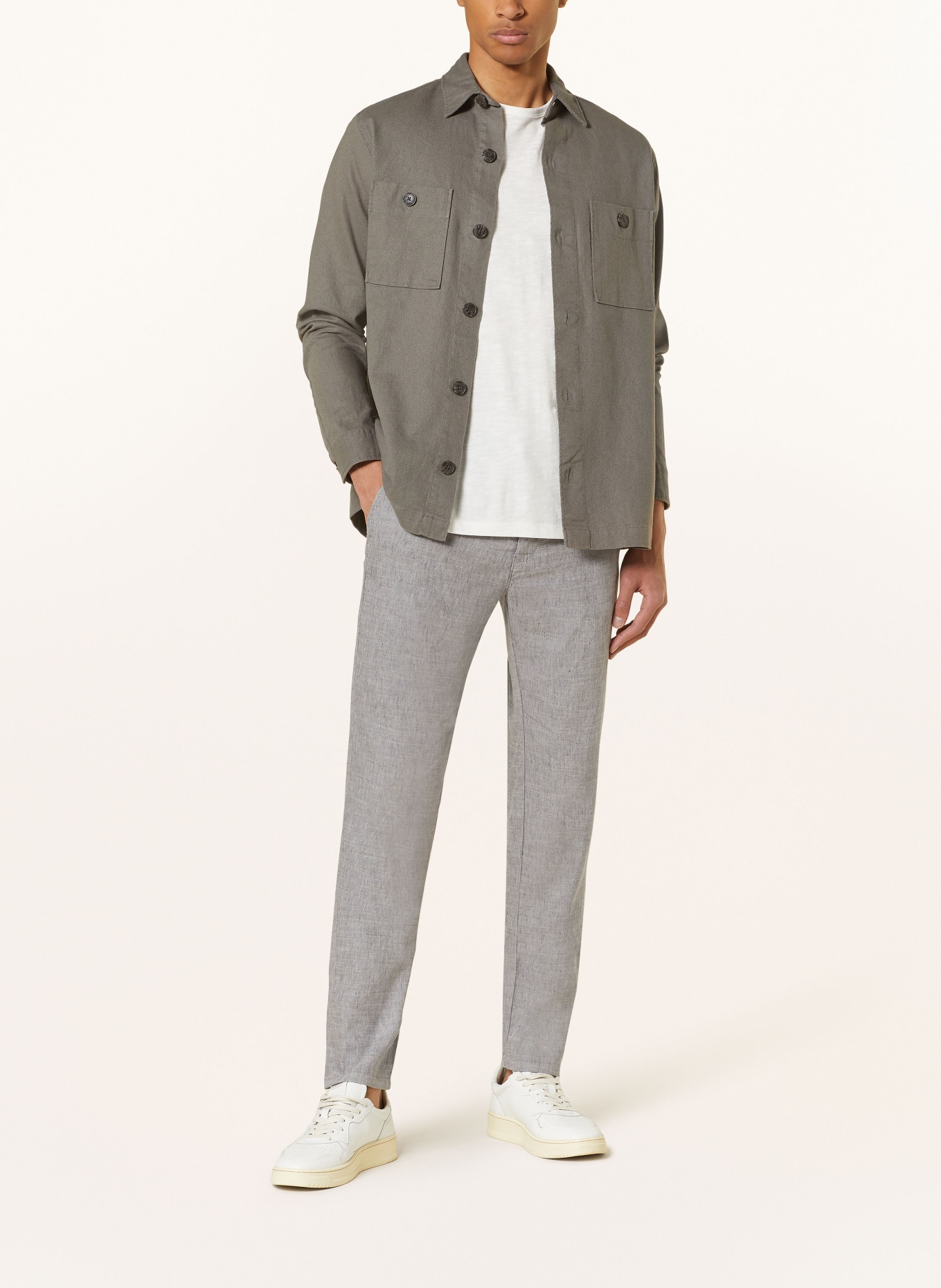 MAC Trousers LENNOX modern fit with linen, Color: GRAY (Image 2)