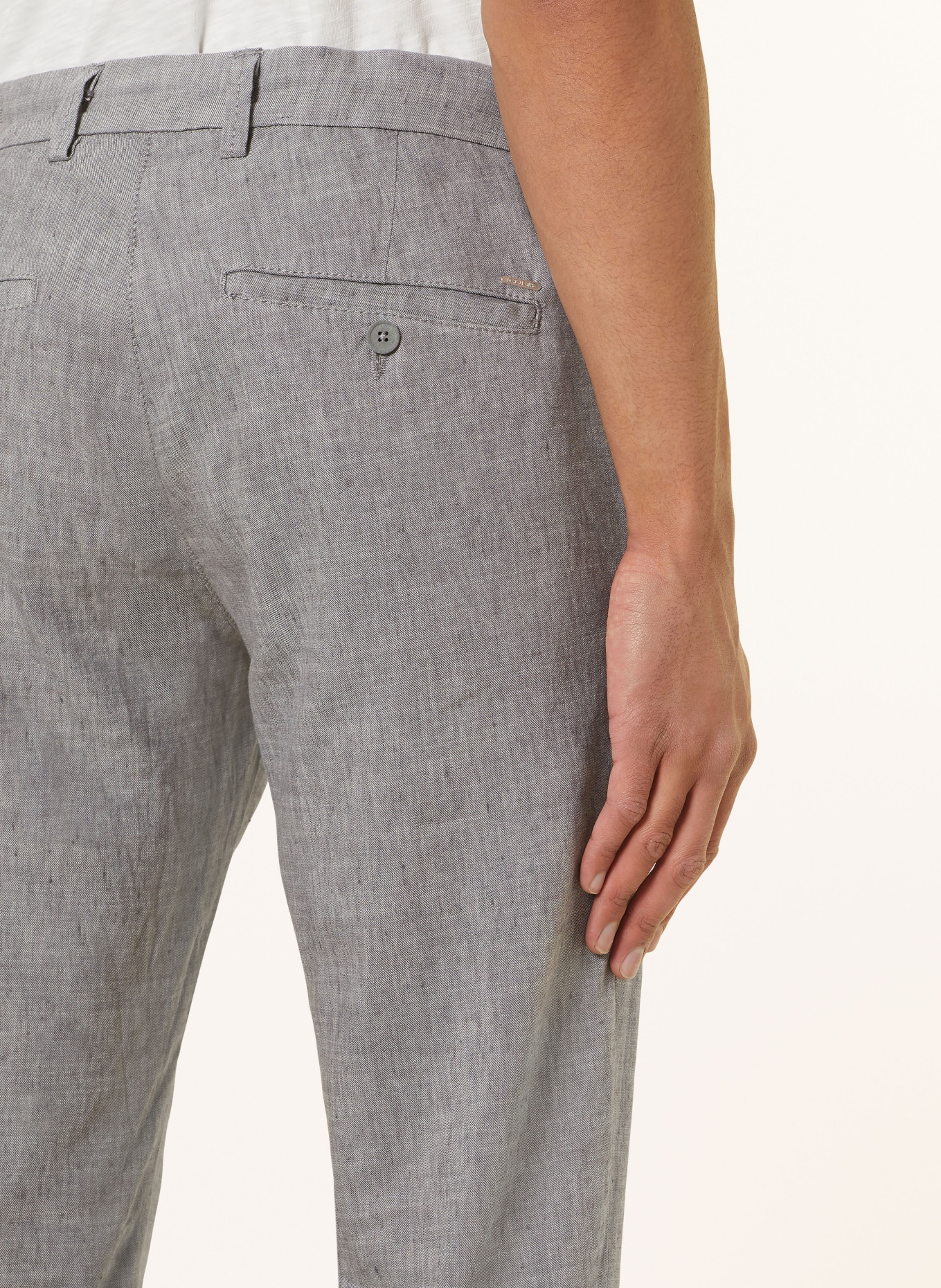 MAC Spodnie LENNOX modern fit z lnem, Kolor: SZARY (Obrazek 6)