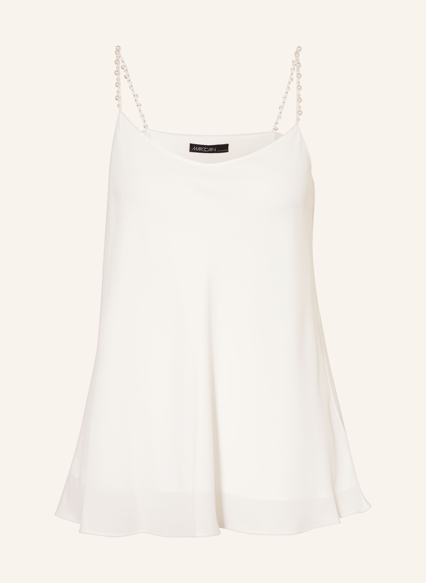 MARC CAIN Blouse top with decorative beads, Color: WHITE (Image 1)
