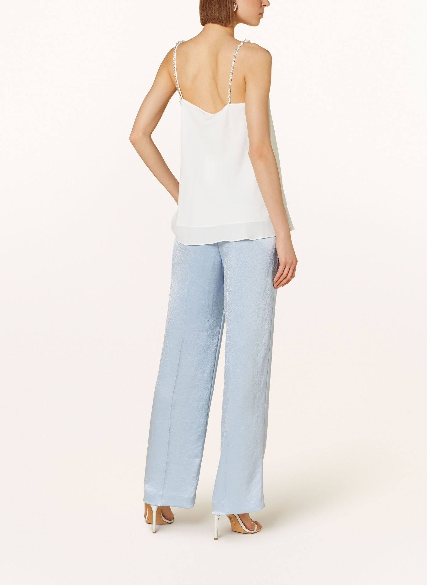 MARC CAIN Blouse top with decorative beads, Color: WHITE (Image 3)