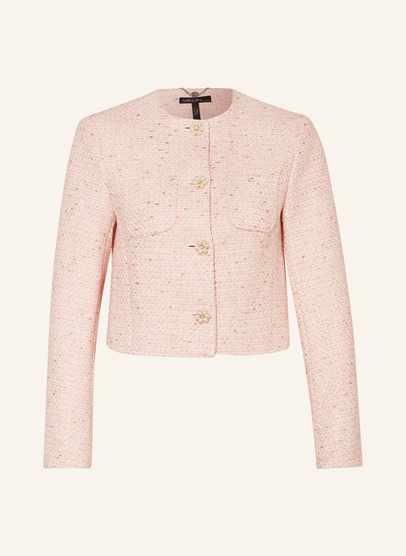 MARC CAIN Kastenjacke aus Tweed mit Glitzergarn, Farbe: ROSA/ GOLD/ CREME (Bild 1)