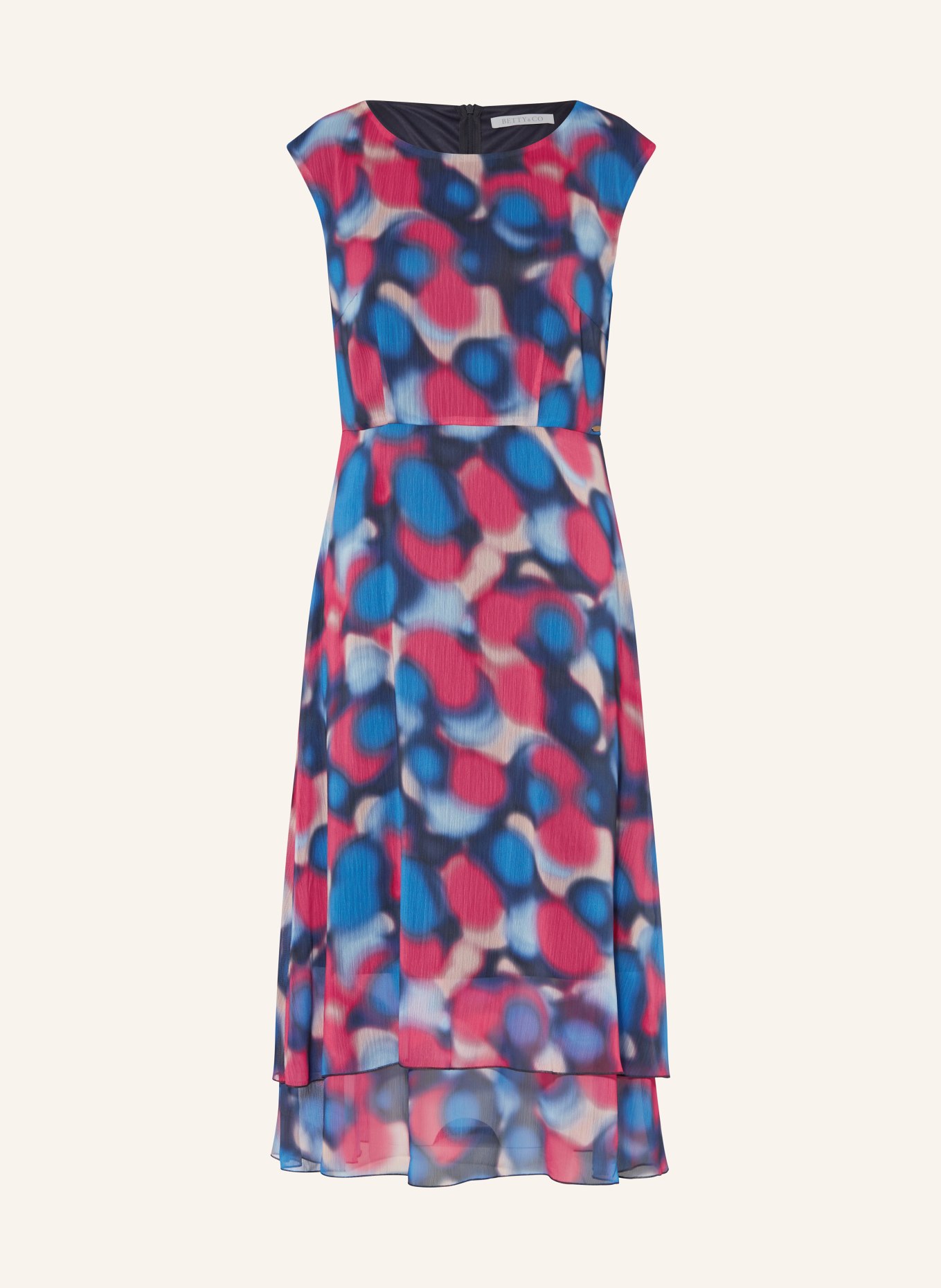 BETTY&CO Dress, Color: DARK BLUE/ NEON RED/ BLUE (Image 1)