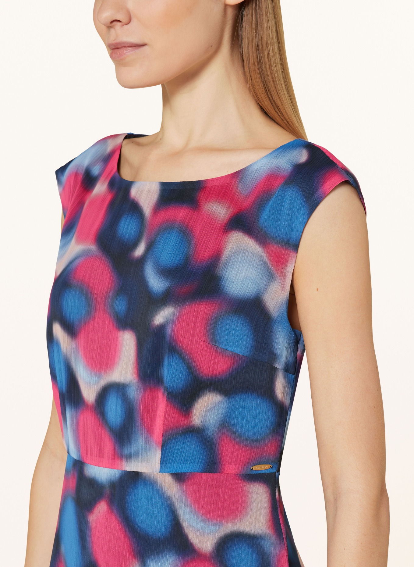 BETTY&CO Dress, Color: DARK BLUE/ NEON RED/ BLUE (Image 4)