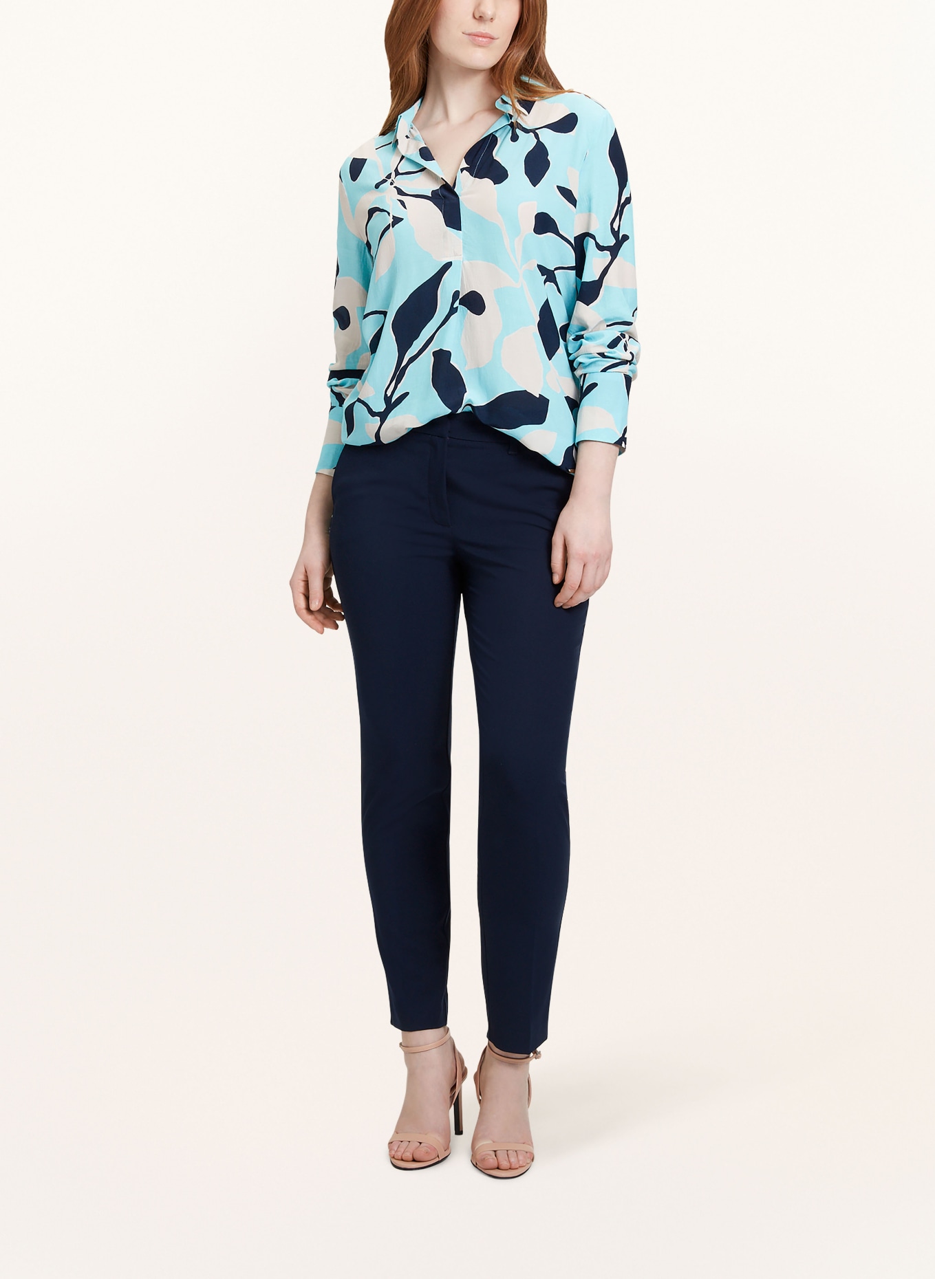 BETTY&CO Shirt blouse, Color: TURQUOISE/ DARK BLUE/ CREAM (Image 2)