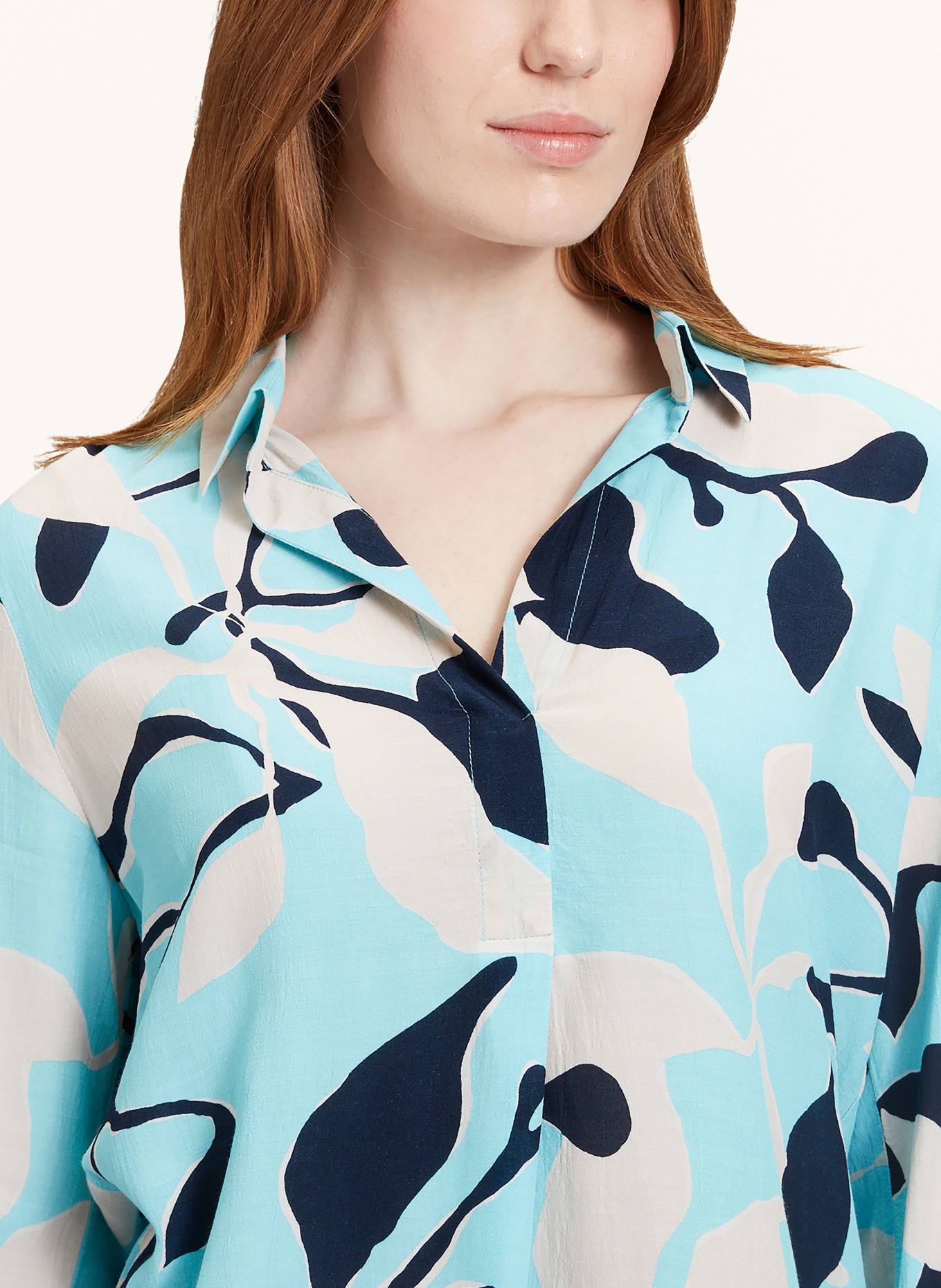 BETTY&CO Shirt blouse, Color: TURQUOISE/ DARK BLUE/ CREAM (Image 4)