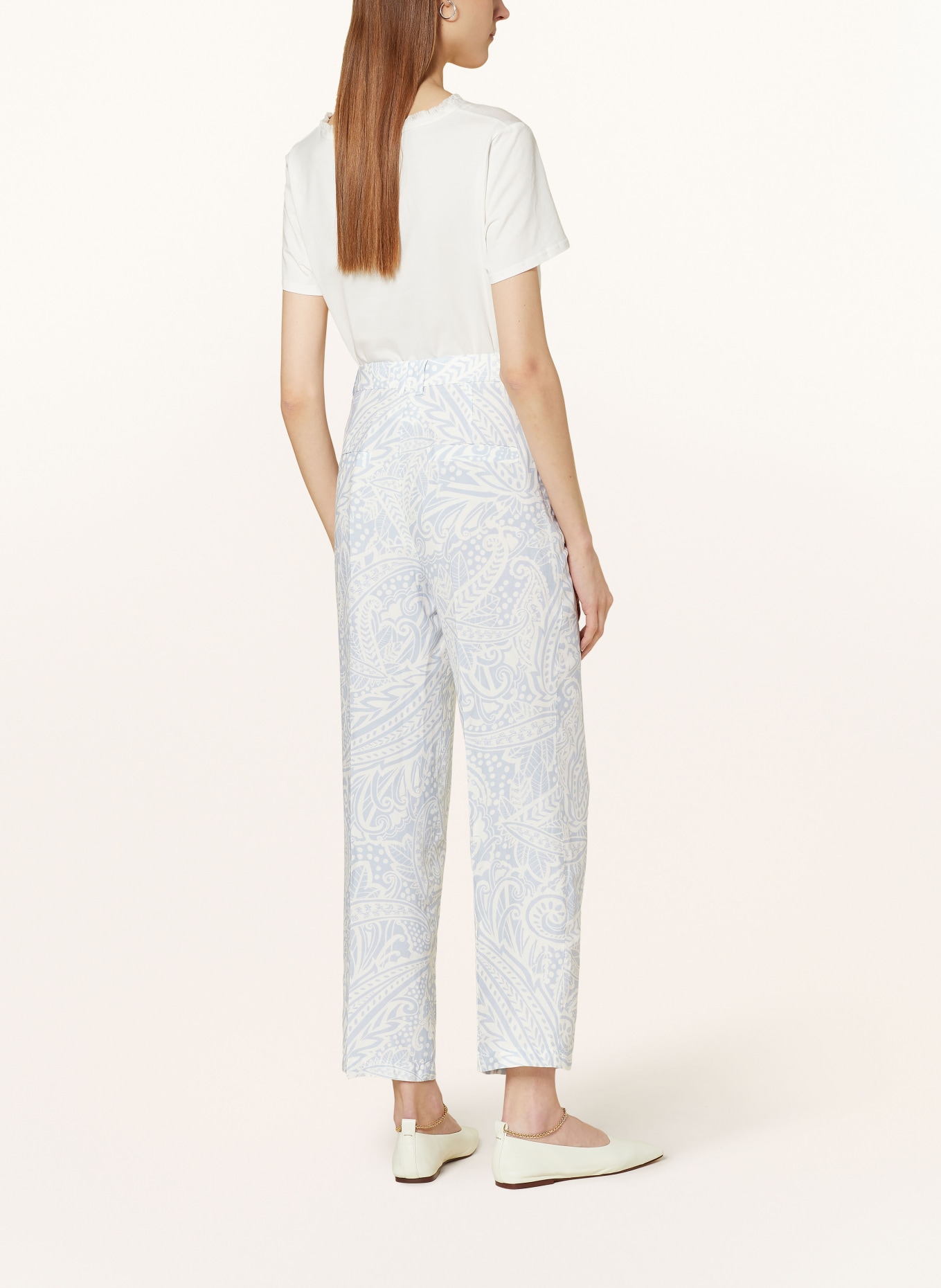 MARC CAIN Trousers WASCO, Color: LIGHT BLUE/ WHITE (Image 3)