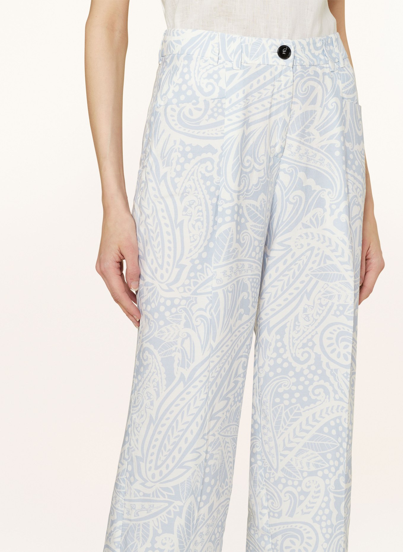 MARC CAIN Trousers WASCO, Color: LIGHT BLUE/ WHITE (Image 5)