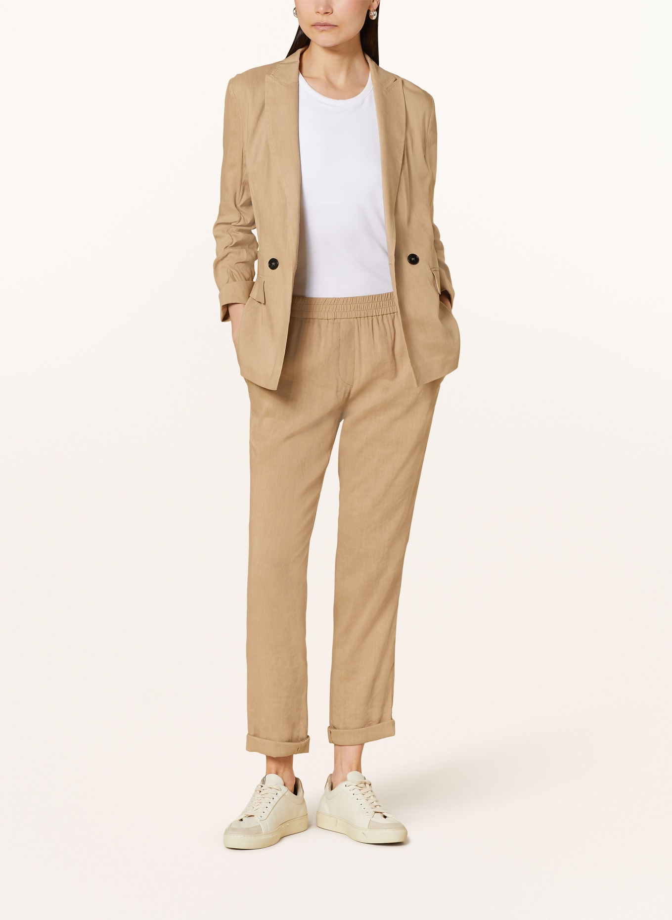 MARC CAIN Trousers ROANNE with linen, Color: CAMEL (Image 2)