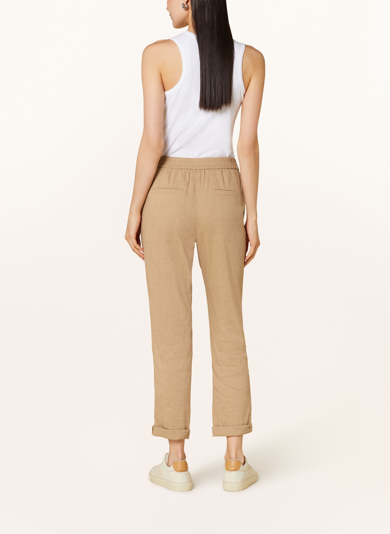 MARC CAIN Trousers ROANNE with linen, Color: CAMEL (Image 3)