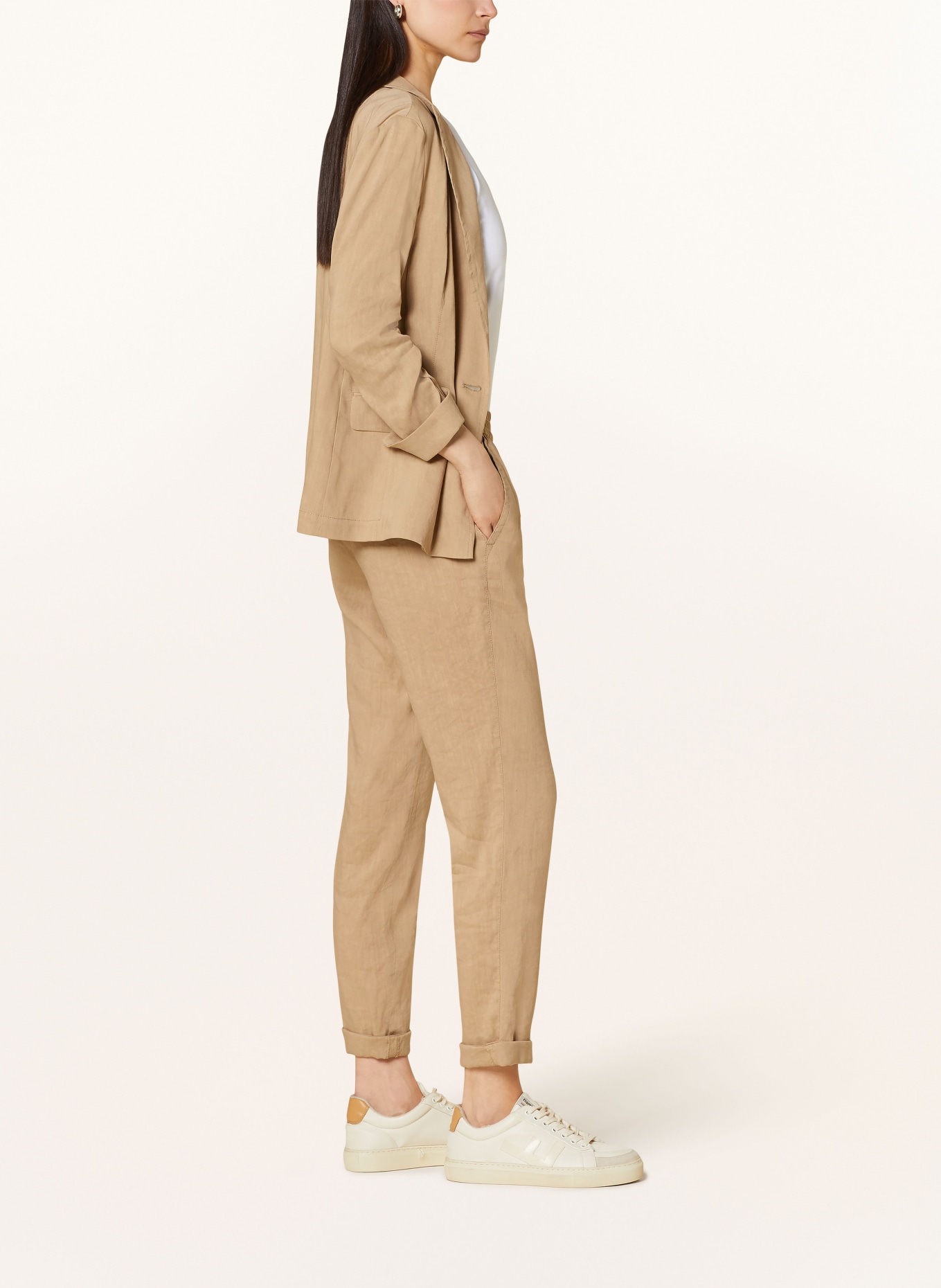 MARC CAIN Trousers ROANNE with linen, Color: CAMEL (Image 4)