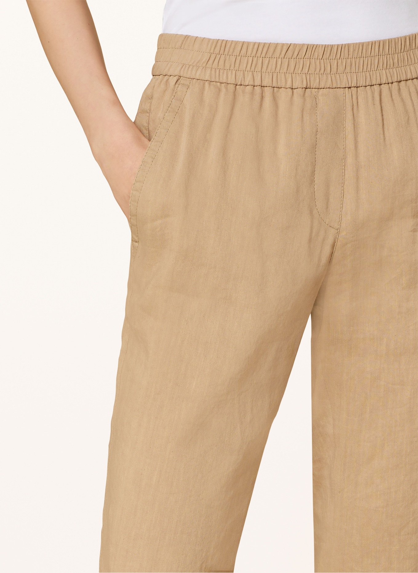 MARC CAIN Spodnie ROANNE z lnem, Kolor: CAMELOWY (Obrazek 5)