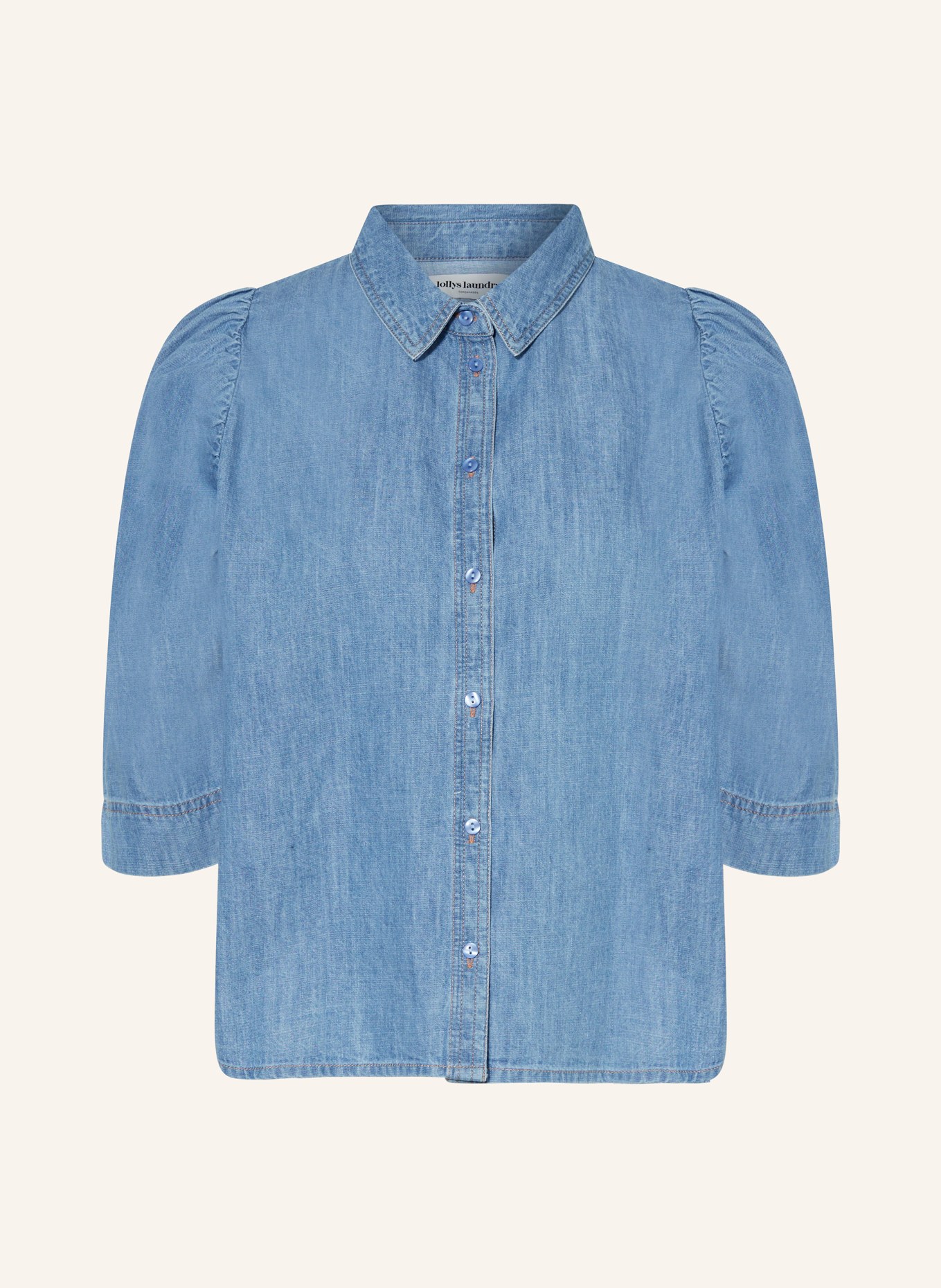 lollys laundry Denim blouse BONO with 3/4 sleeves, Color: LIGHT BLUE (Image 1)