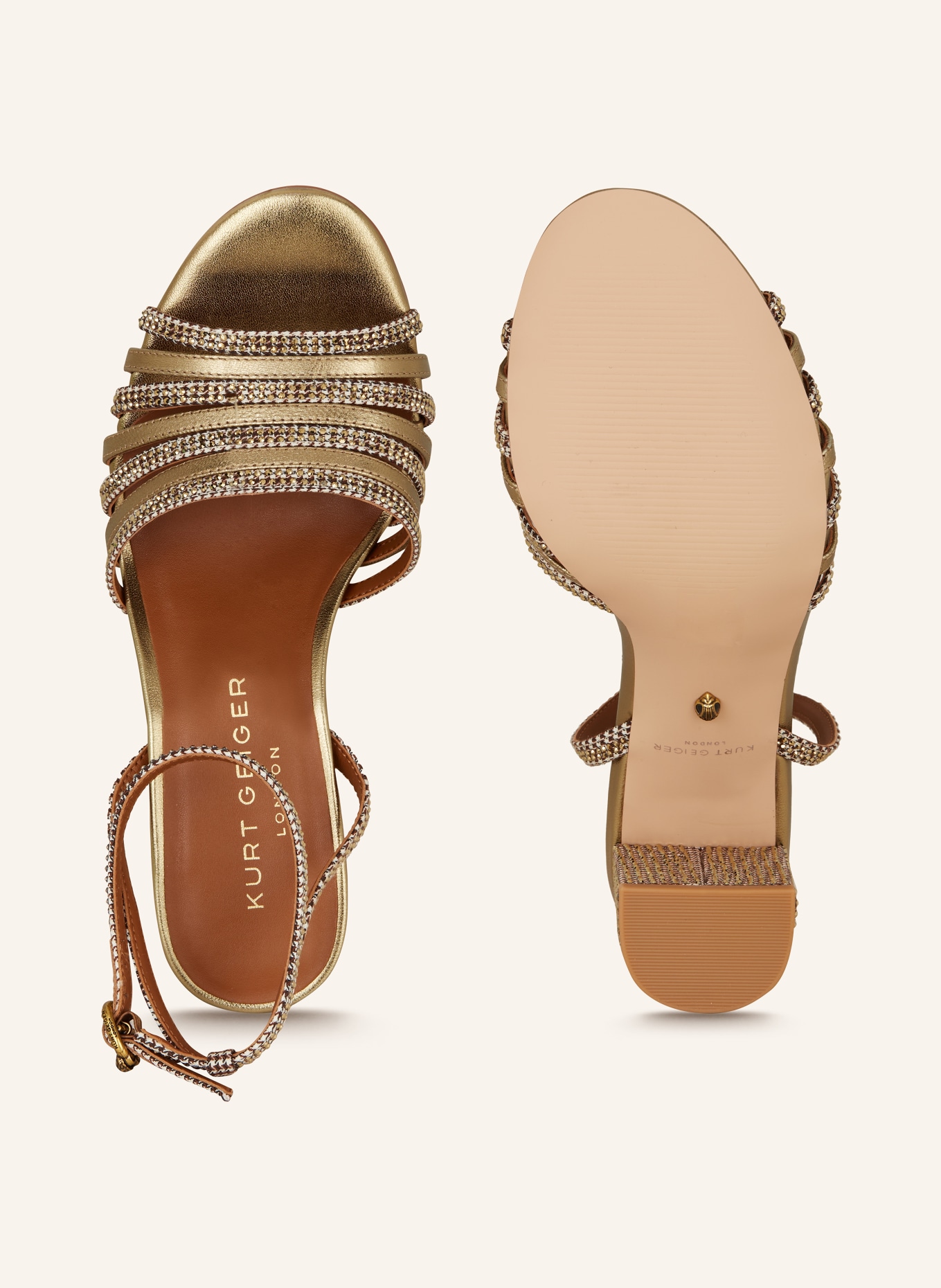 KURT GEIGER Sandals PIERRA with decorative gems, Color: GOLD (Image 5)
