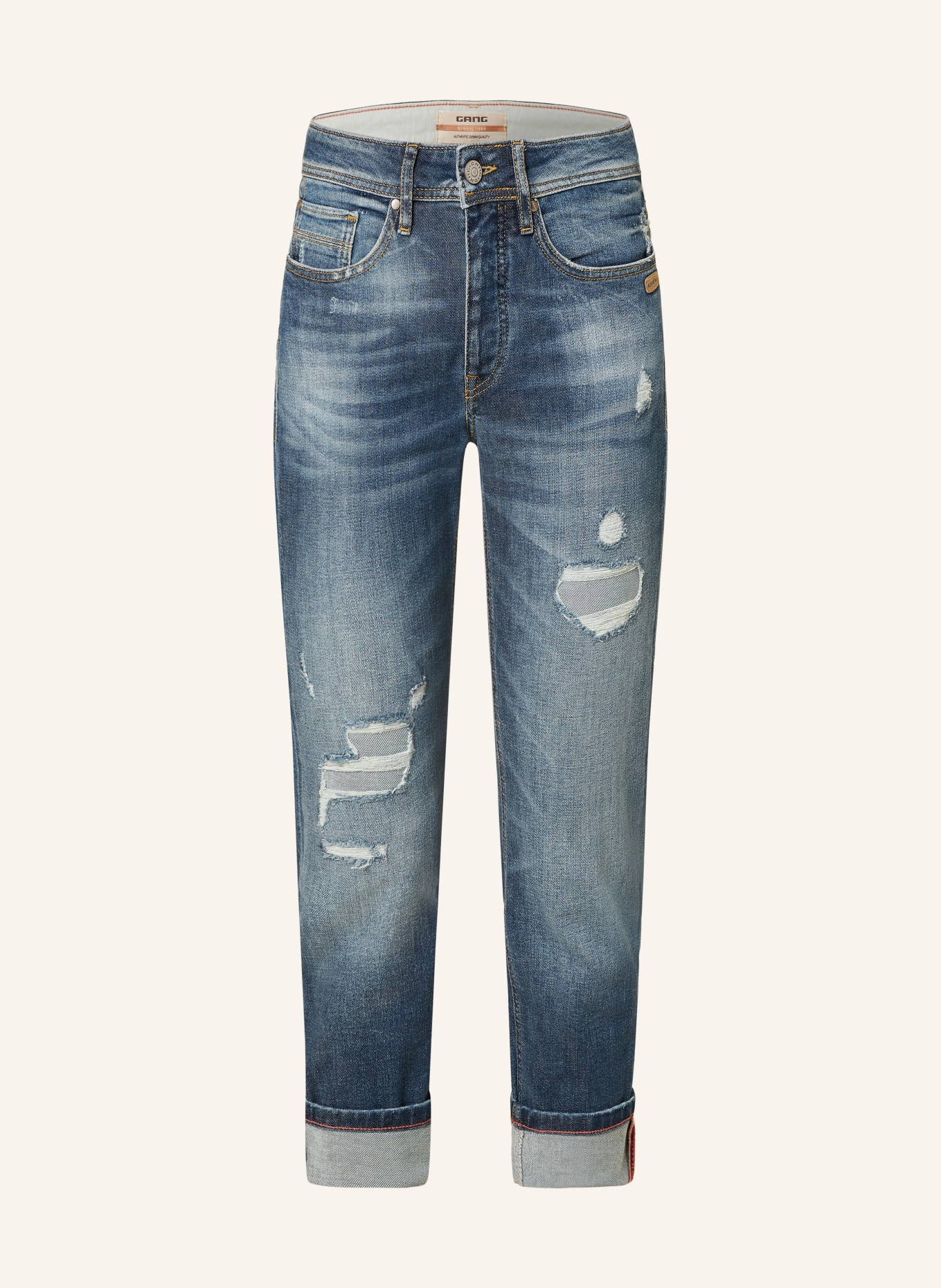 GANG Boyfriend jeans 94NICA, Color: 7436 mid blue destoyed (Image 1)