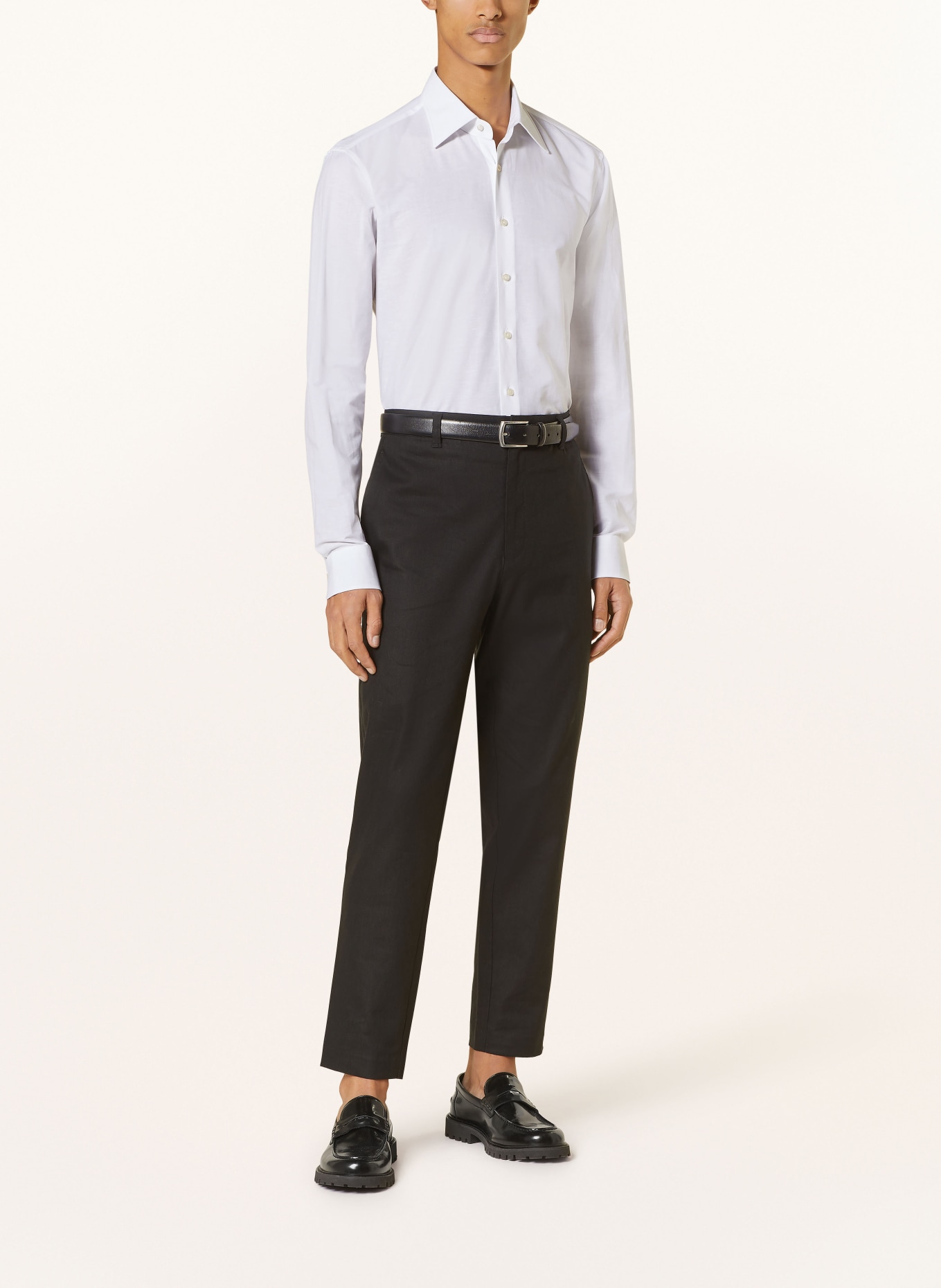 EDUARD DRESSLER Shirt shaped fit with linen, Color: 079 WEISS (Image 2)