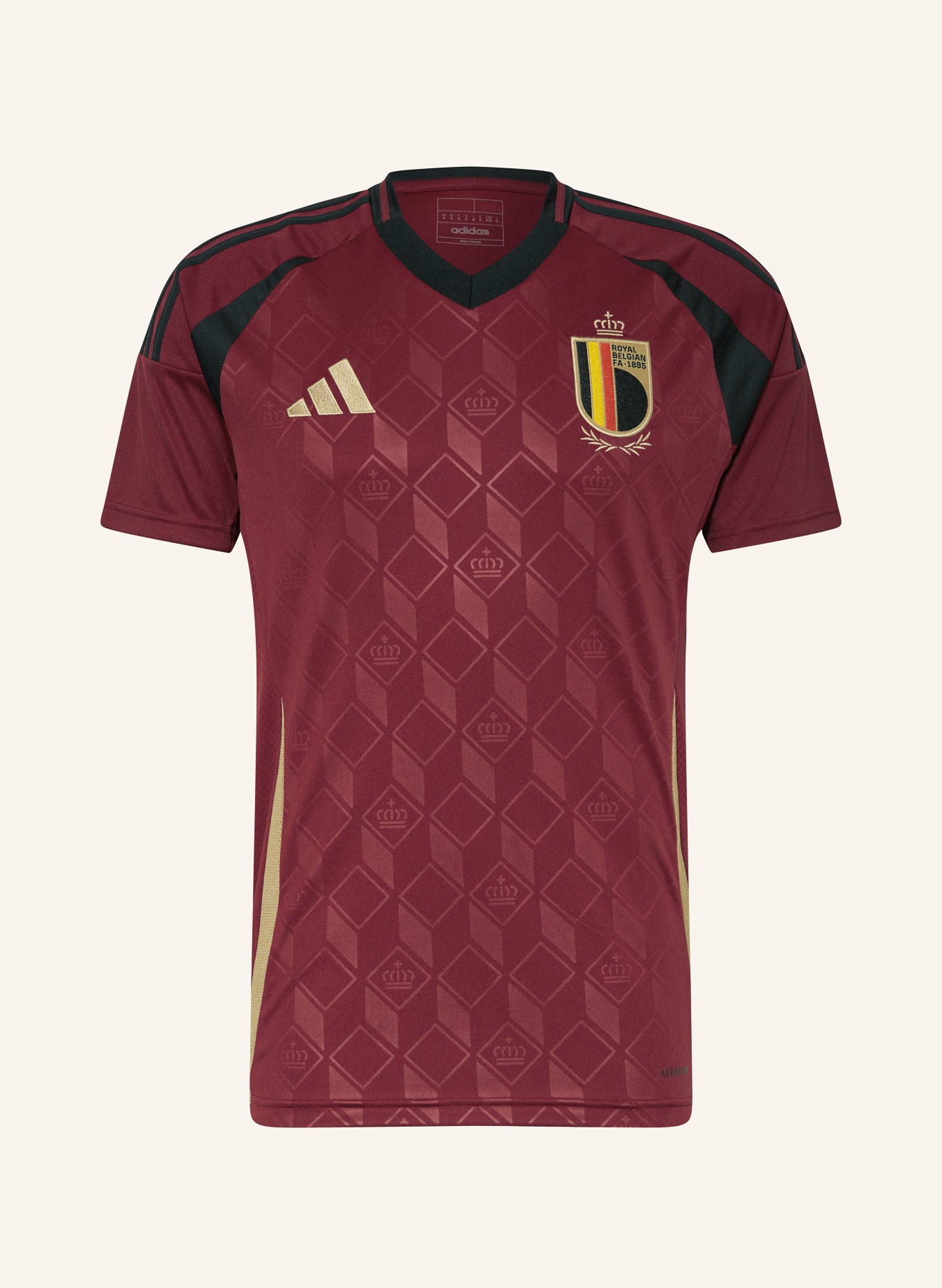 adidas Koszulka domowa BELGIA 24 dla mężczyzn, Kolor: CIEMNOCZERWONY/ CZARNY/ CIEMNOŻÓŁTY (Obrazek 1)