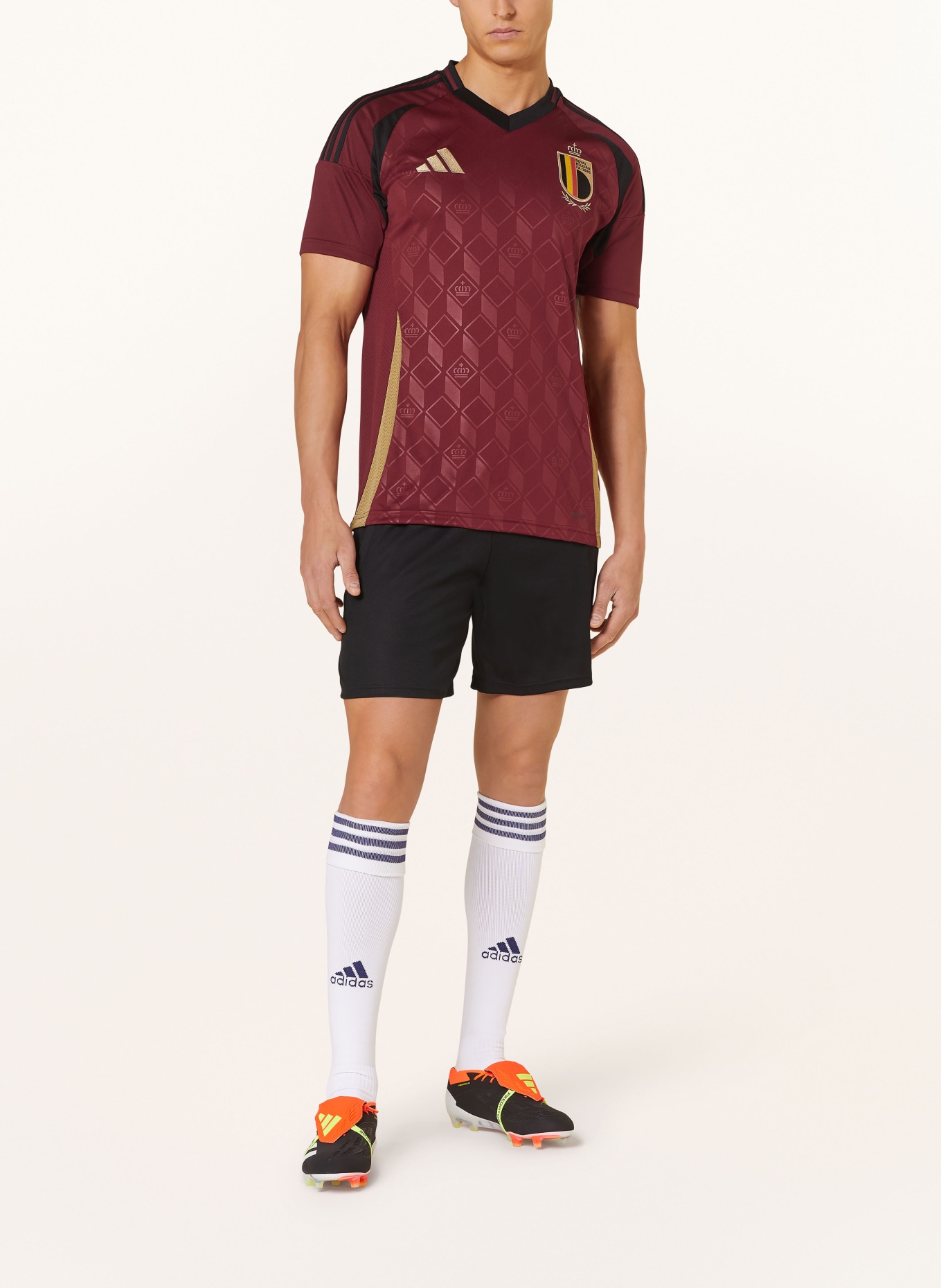 adidas Home kit jersey BELGIUM 24 for men, Color: DARK RED/ BLACK/ DARK YELLOW (Image 2)