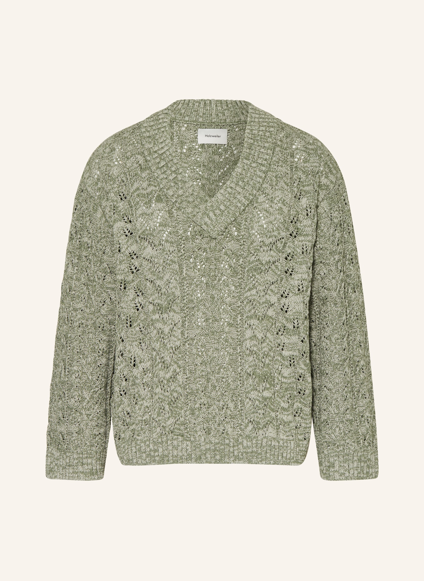 HOLZWEILER Sweater PALOMA, Color: GREEN/ LIGHT GRAY (Image 1)
